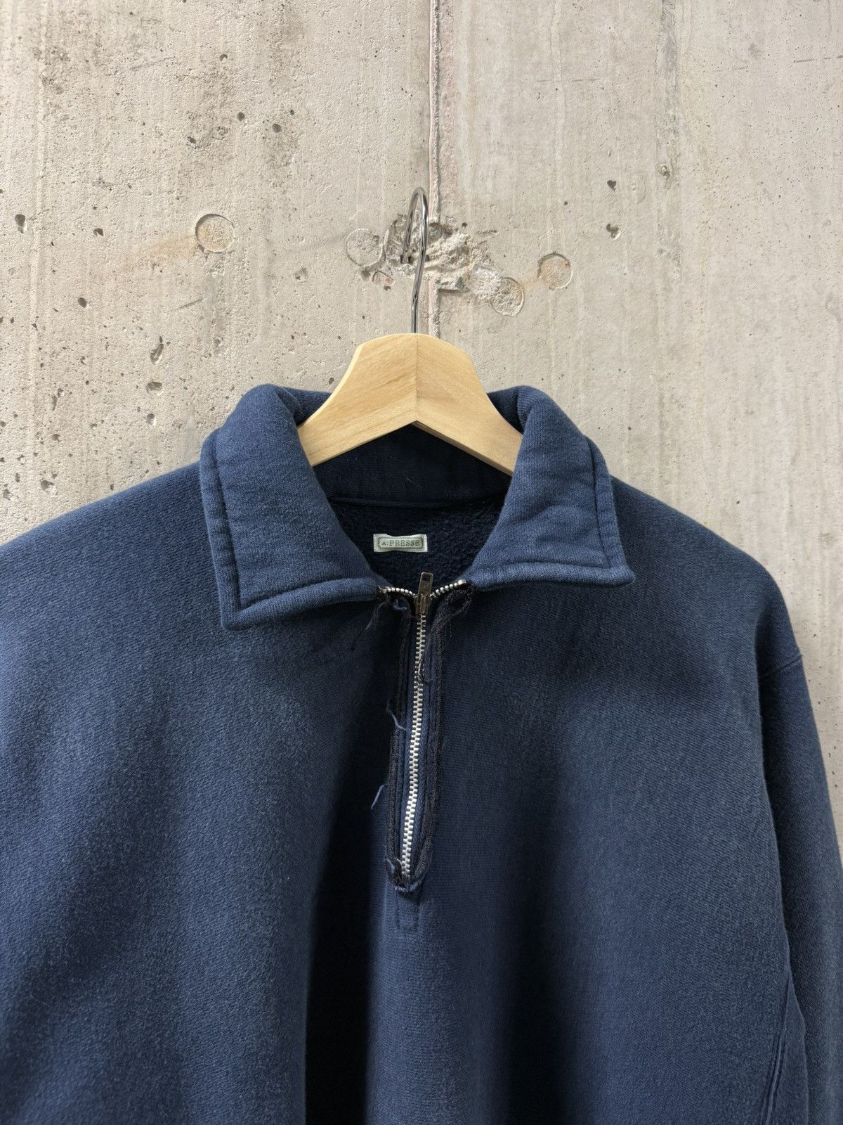 A.PRESSE Vintage A.PRESSE Half Zip Sweater Blue Size 2 Size US M / EU 48-50 / 2 - 2 Thumbnail