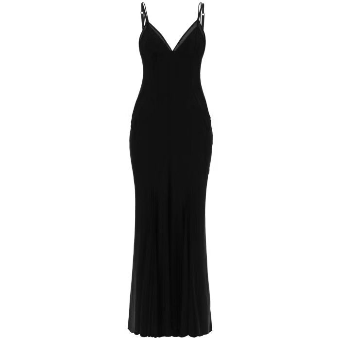 image of Dolce Gabbana O1S22I1N0424 Stretch Maxi Bustier Dress In Black, Women's (Size Medium)