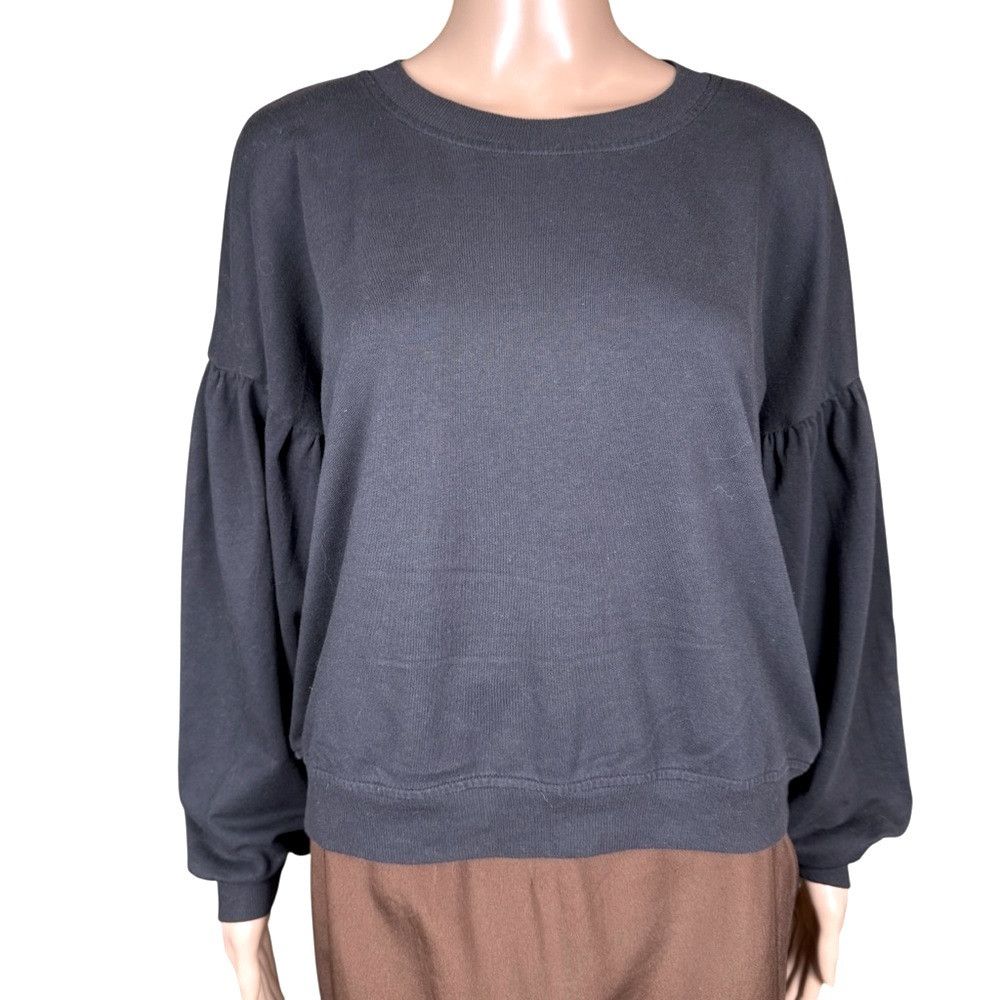 Ugg UGG Black Cotton Crewneck Puff Sleeve Sweatshirt Size S Size S / US 4 / IT 40 - 1 Thumbnail