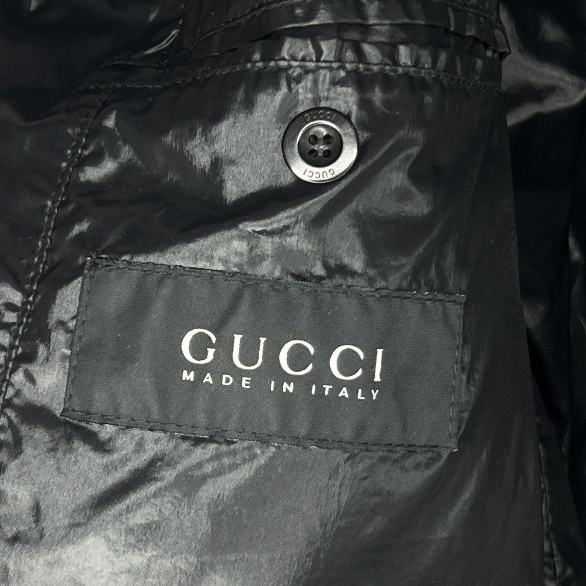 Gucci Gucci Puffer Jacket Goose Down Black Shiny Nylon Size US XL / EU 56 / 4 - 9 Thumbnail