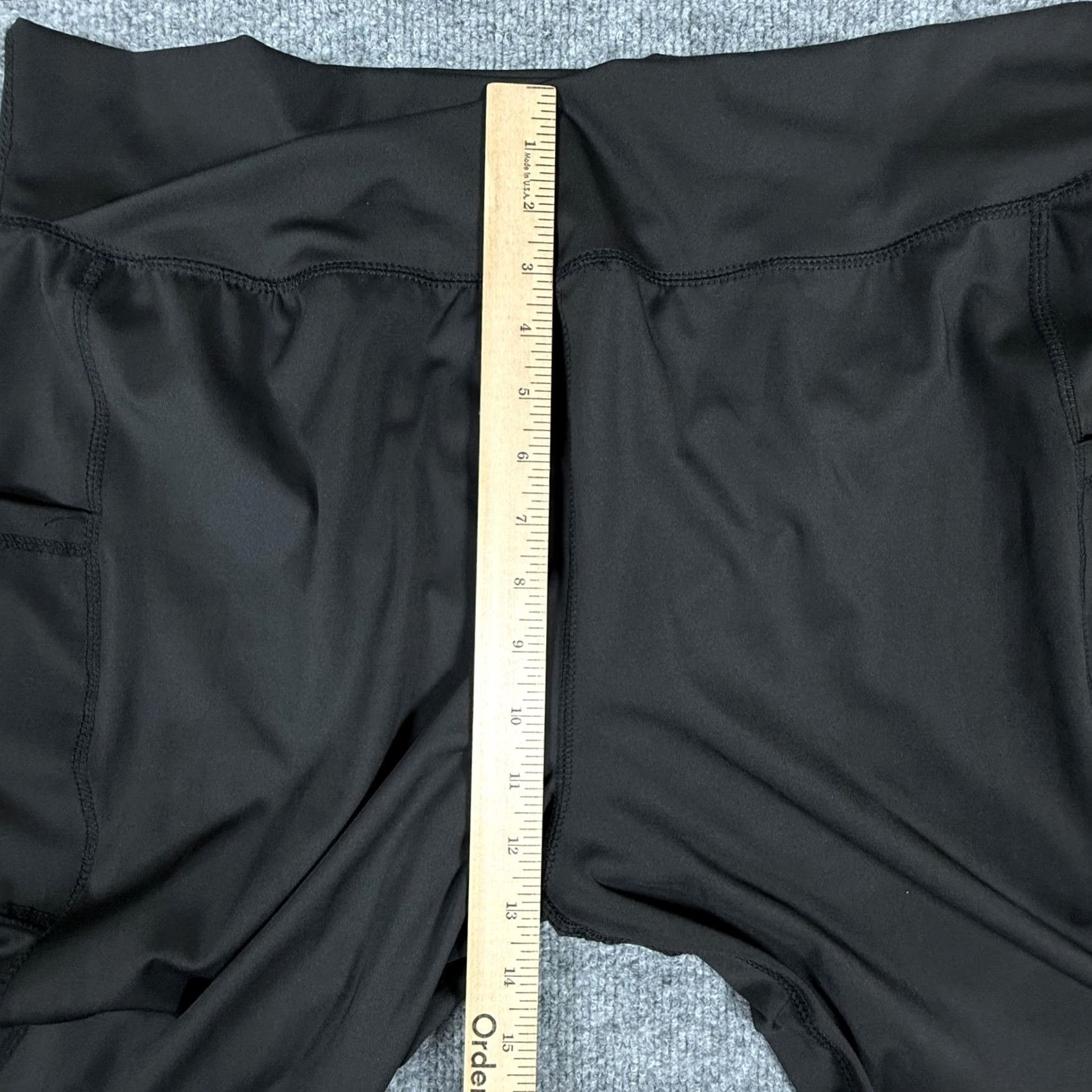 Vintage Athletic Pants Womens XL Black Cropped Wide Leg Stretch Yoga Pockets Gym Leisure Size 40" / US 18 - 6 Thumbnail