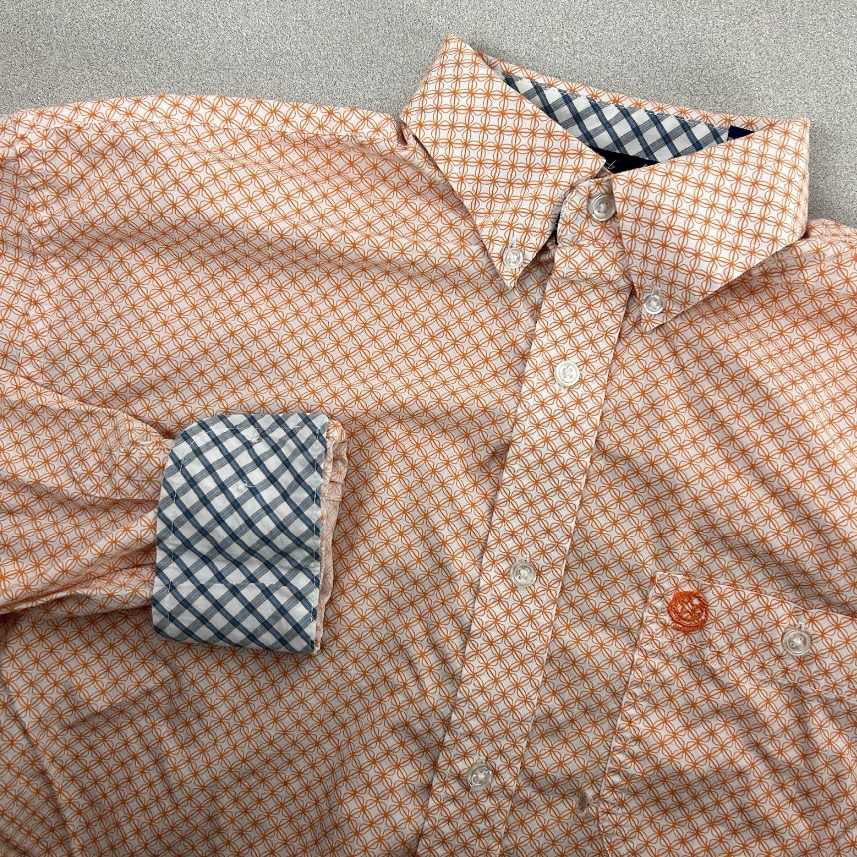 Wrangler VINTAGE Wrangler George Strait Shirt Mens M Orange Geometric Button Long Sleeve Flaw Size US M / EU 48-50 / 2 - 2 Thumbnail
