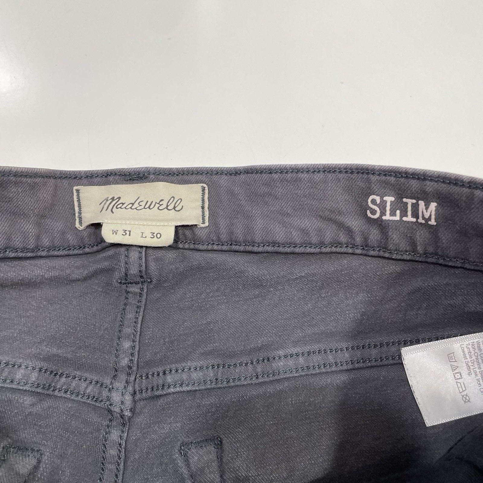 Madewell Madewell Jeans Men’s 31x30 Slim Fit Straight Leg Gray Denim Size US 31 - 6 Thumbnail