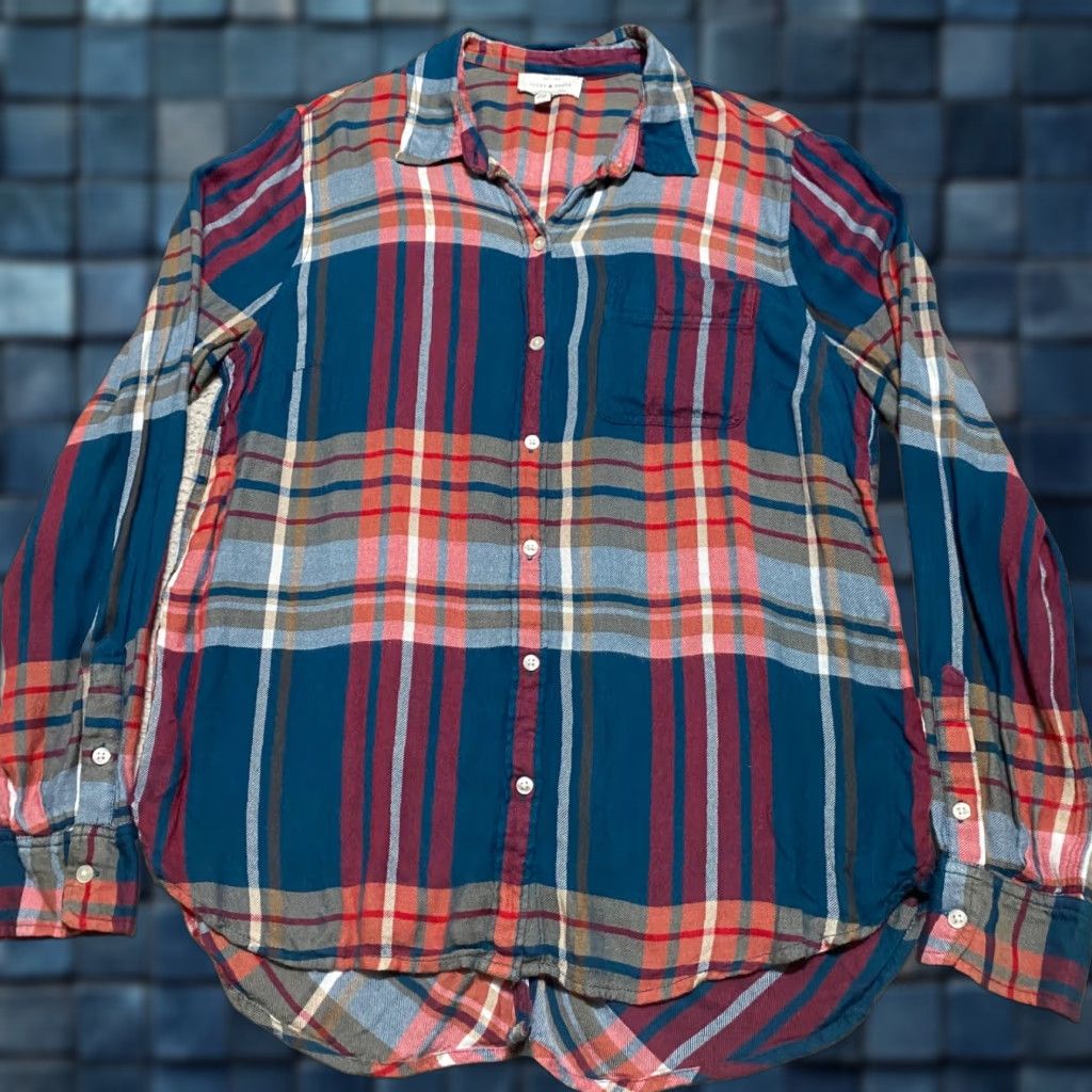 Lucky Brand Lucky Brand Womens Shirt M Multicolor Plaid Long Sleeve Button Up Size M / US 6-8 / IT 42-44 - 1 Thumbnail