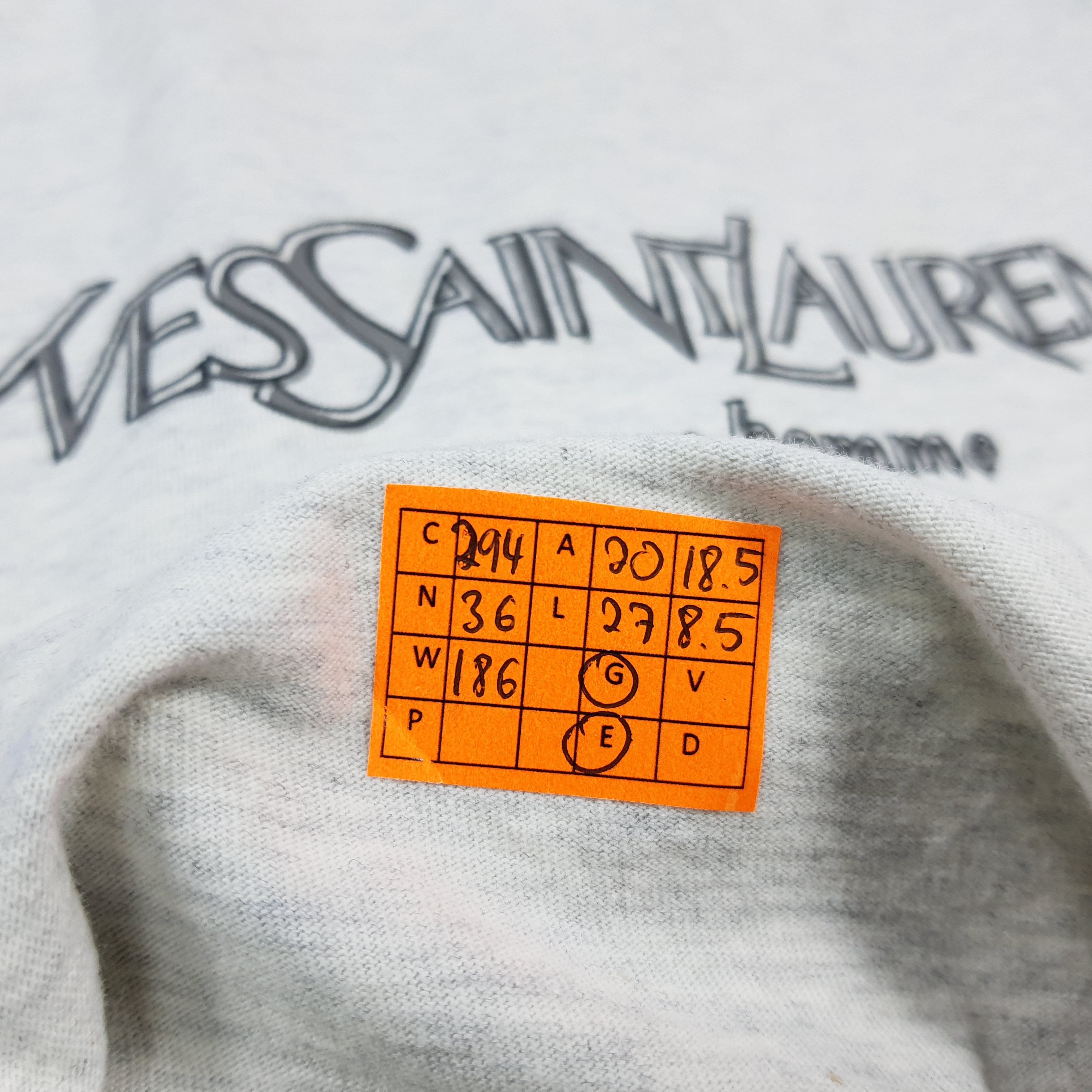 Yves Saint Laurent Vintage YSL Yves Saint Laurent Center Logo Tshirt C294N36 Size US M / EU 48-50 / 2 - 8 Thumbnail