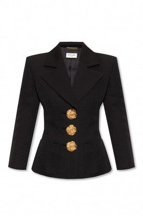 Saint Laurent Paris o1bcso1str1124 Single Breasted Jacket in Black Size M / US 6-8 / IT 42-44 - 1 Thumbnail