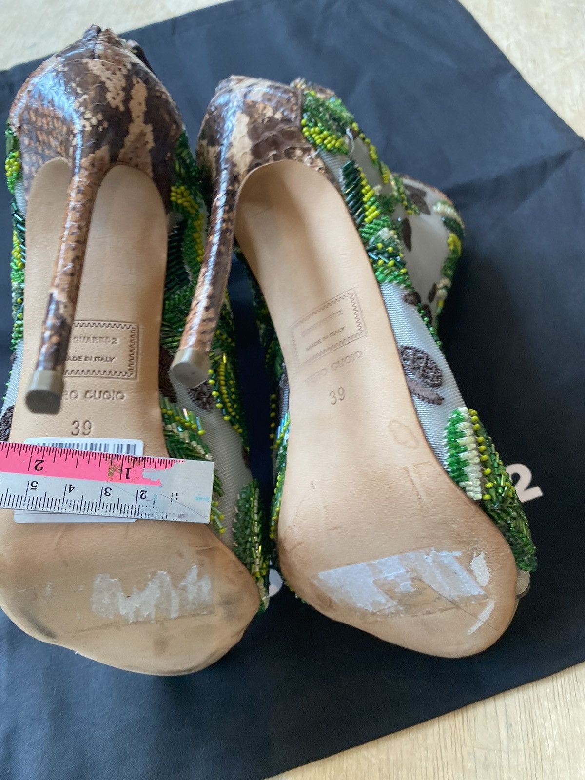David Eden × Dsquared2 DSQUARED2 Emerald Embroidered Ankle Boots Heels Size US 9 / IT 39 - 9 Thumbnail