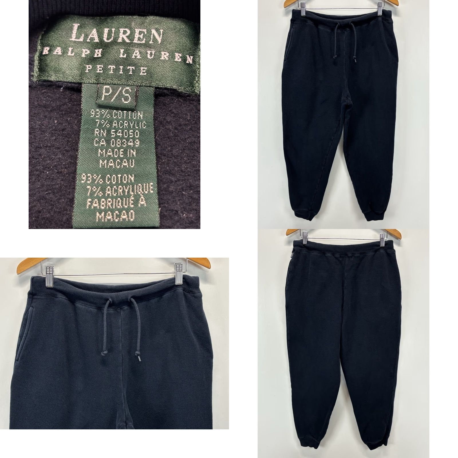 Ralph Lauren VINTAGE Lauren Ralph Lauren 2 Pc Jogging Outfit Shirt Pants Set Womens PS Petite Navy Pullover Mock Neck 1/4 Zip Comfort Easy Care Size S / US 4 / IT 40 - 8 Thumbnail