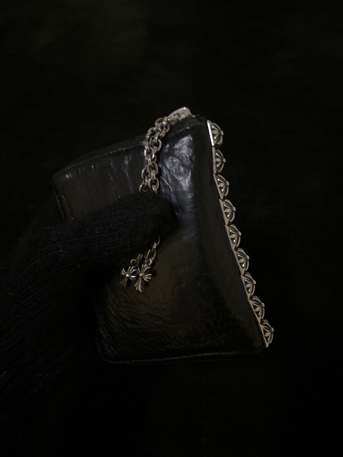 Chrome Hearts Studded 3 Side - Round Zipper Leather Wallet Size ONE SIZE - 2 Thumbnail
