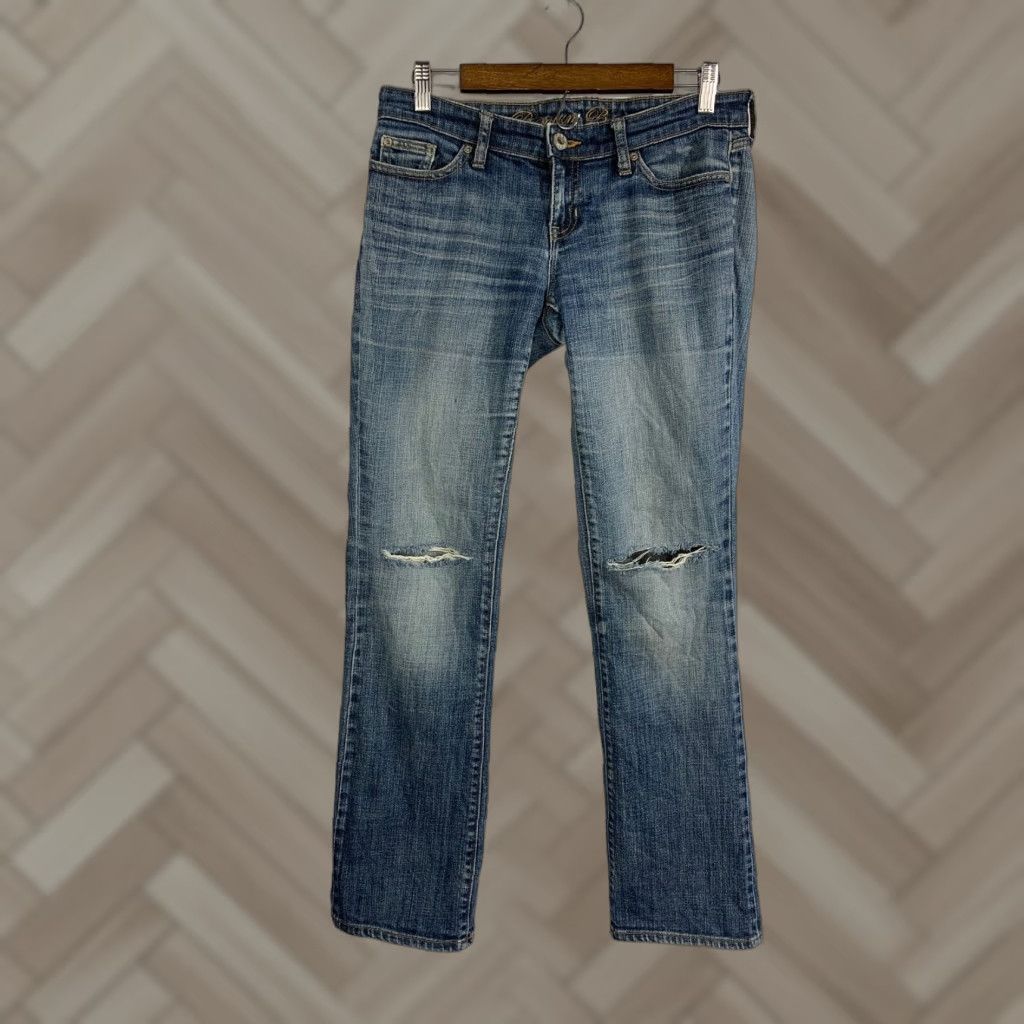 Gap VINTAGE Gap Women 4 Denim Skinny Jeans Blue 891 Distress Zip Regular Size 4/27A - Dark Denim Size 27" / US 4 / IT 40 - 1 Thumbnail