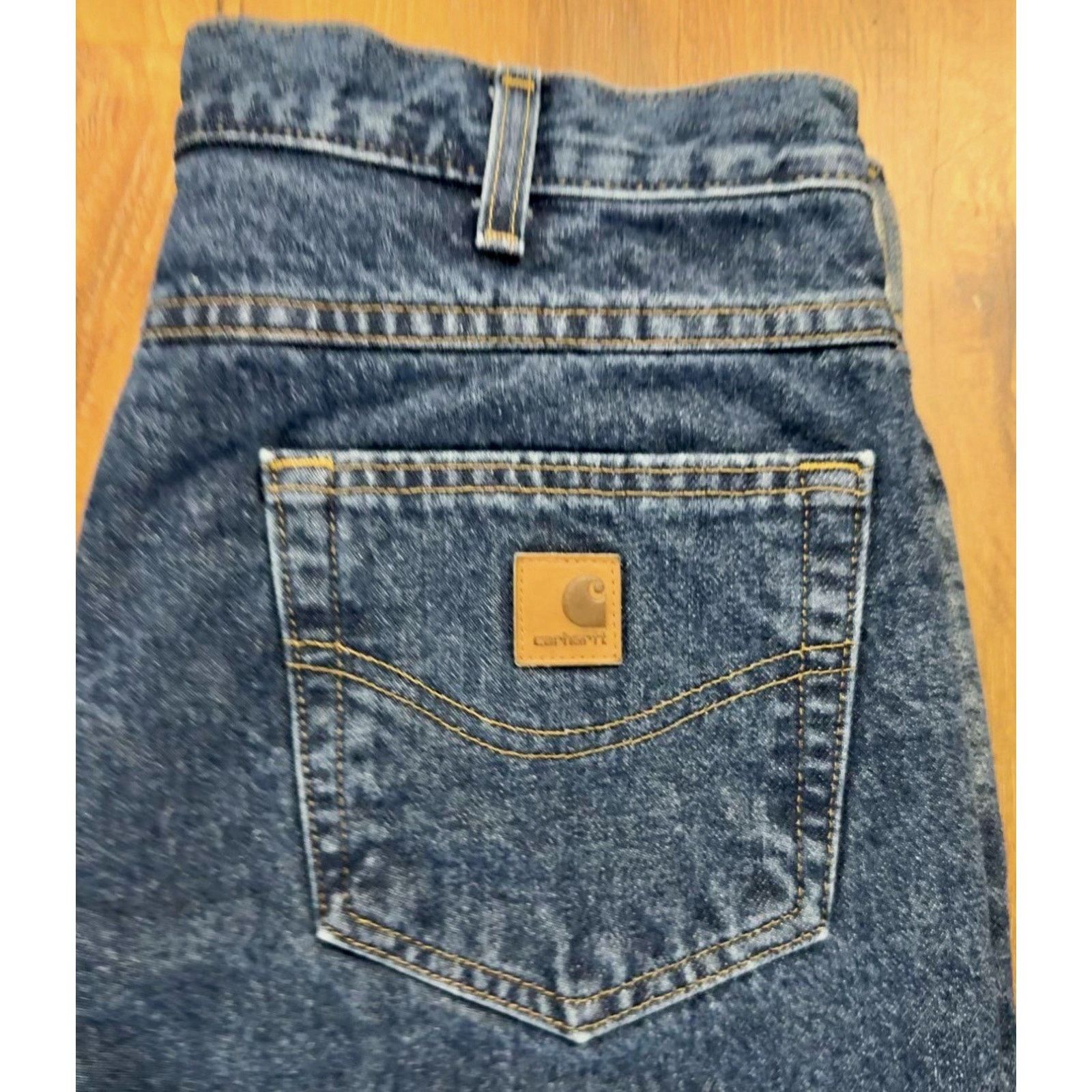 Carhartt Carhartt Men's Pants Flannel Lined Straight Blue Jeans Size US 34 / EU 50 - 8 Thumbnail