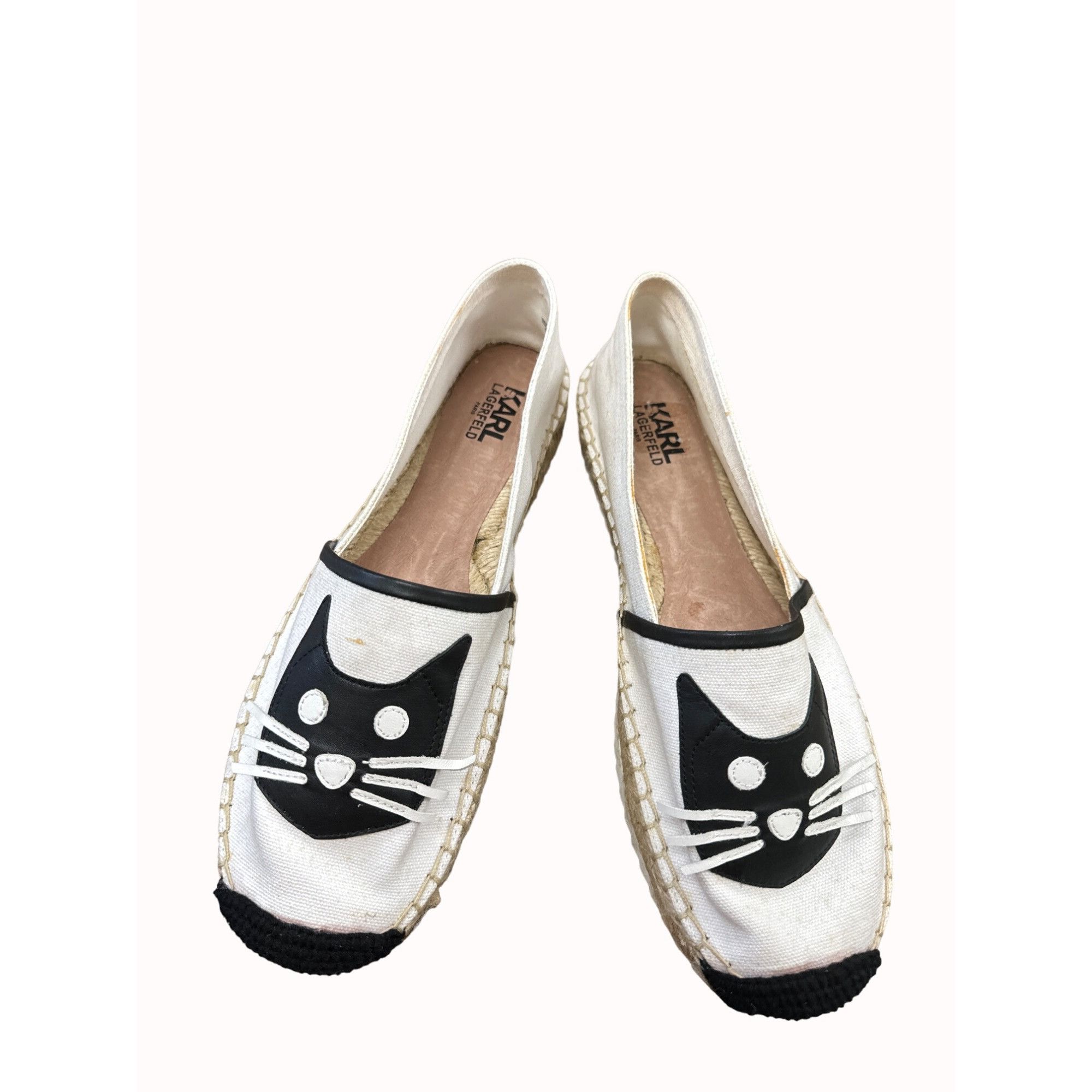 Karl Lagerfeld Karl Lagerfeld women’s white kitten theme espadrille shoes 1 Size US 10 / IT 40 - 7 Thumbnail