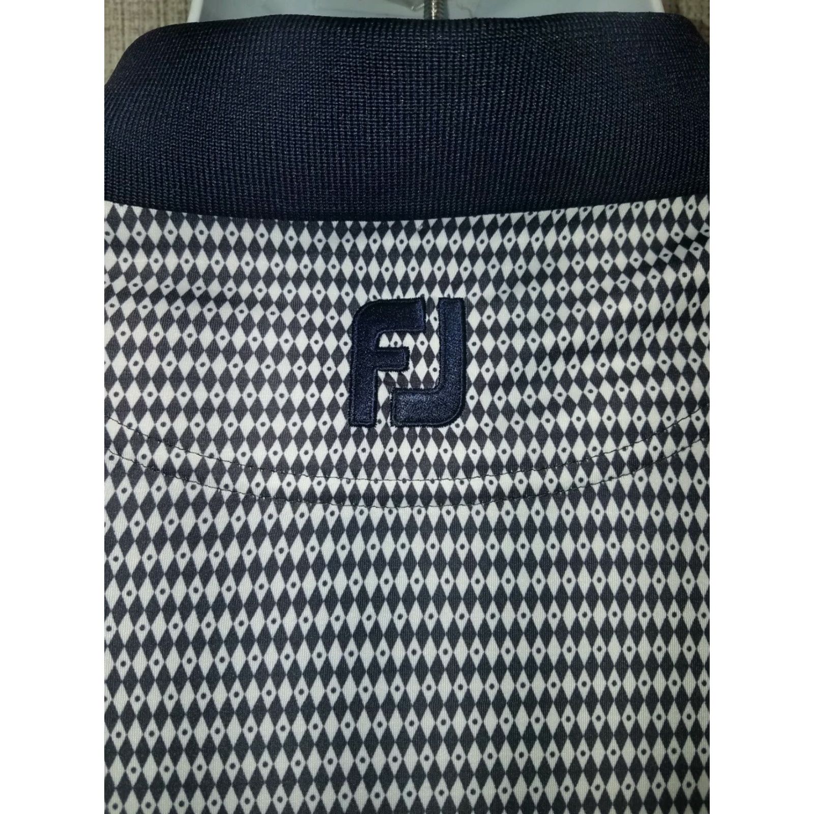Footjoy FootJoy Golf Polo Mens L Blue White Pattern Polo Shirt Size US L / EU 52-54 / 3 - 6 Thumbnail