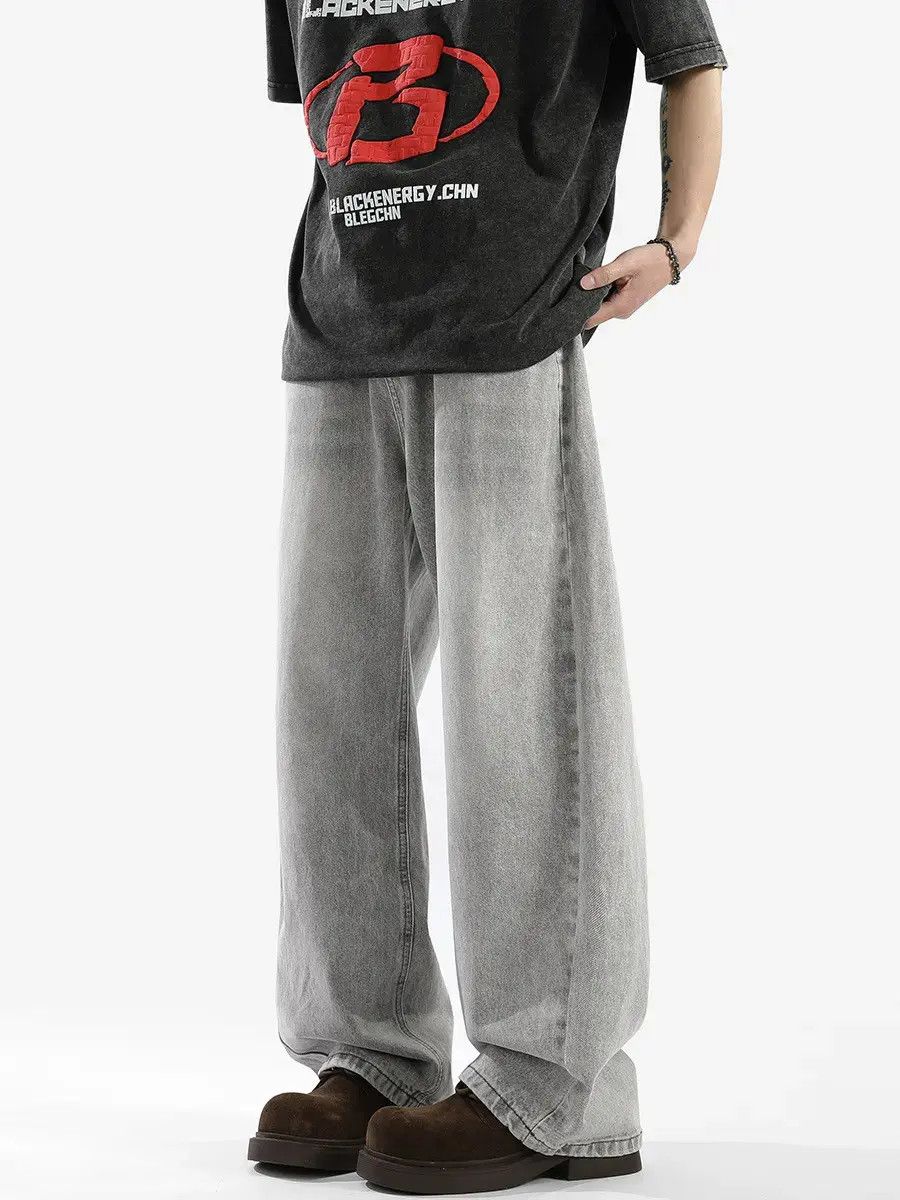 Japanese Brand Retro loose straight leg casual jeans Size US 30 / EU 46 - 2 Thumbnail