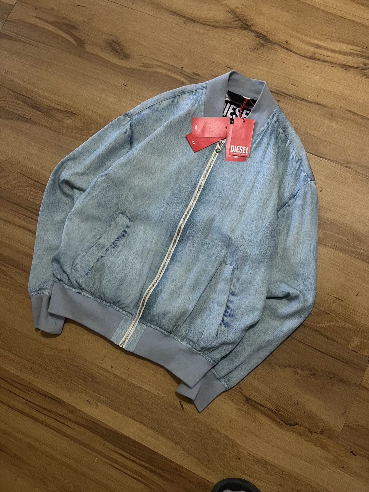 Diesel BNWT Diesel Acid Wash Denim Bomber Jacket Size US M / EU 48-50 / 2 - 1 Thumbnail