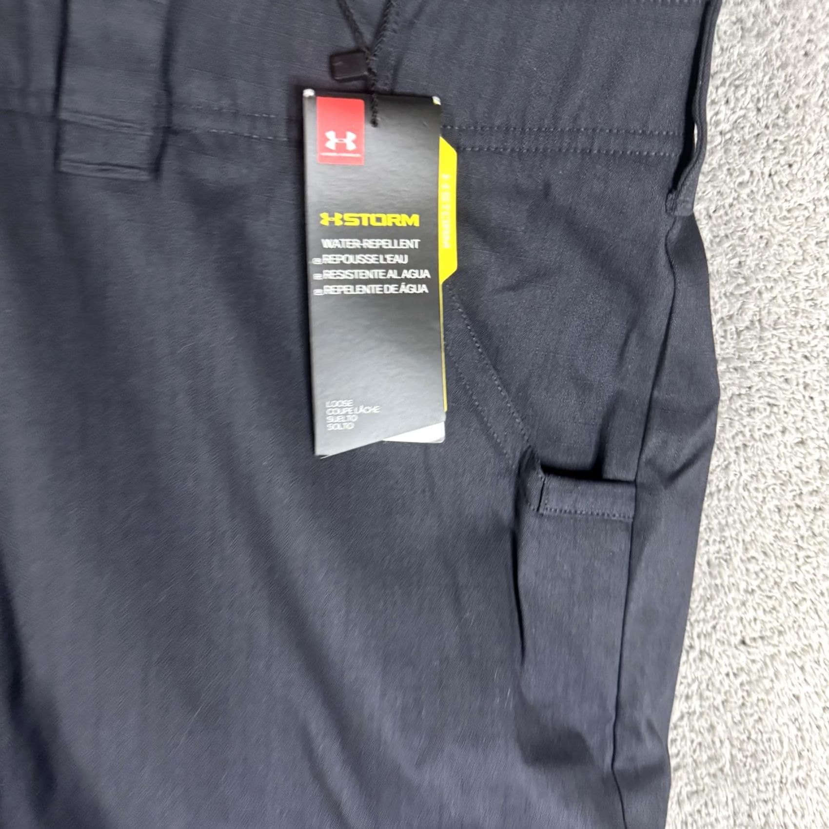 Under Armour Under Armour Storm Cargo Pants Mens 46x37 Navy Blue Water Repellent Workwear Side Pockets Straight Leg Big & Tall Mens Size US 30 / EU 46 - 2 Thumbnail