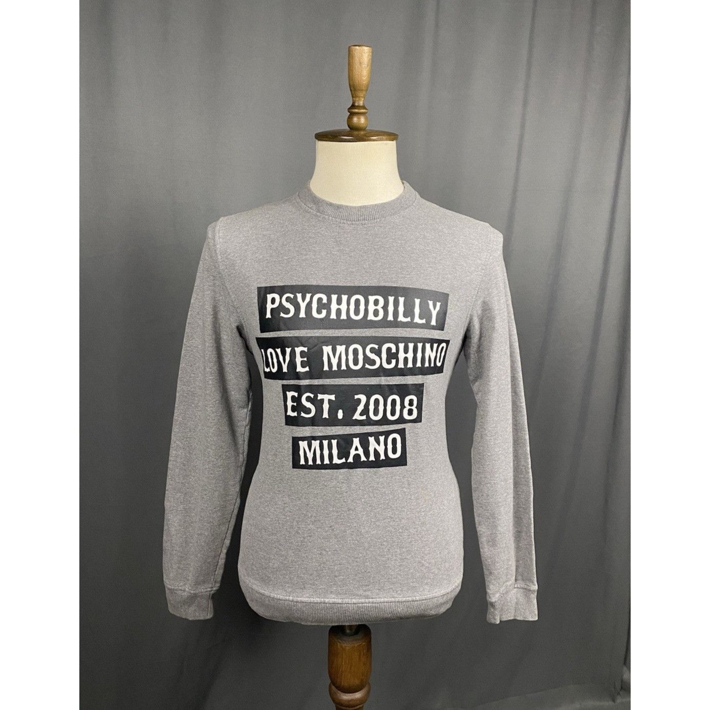 Moschino Moschino Psychobilly Big Logo Men's Gray Crewneck Sweater Si Size US M / EU 48-50 / 2 - 1 Thumbnail