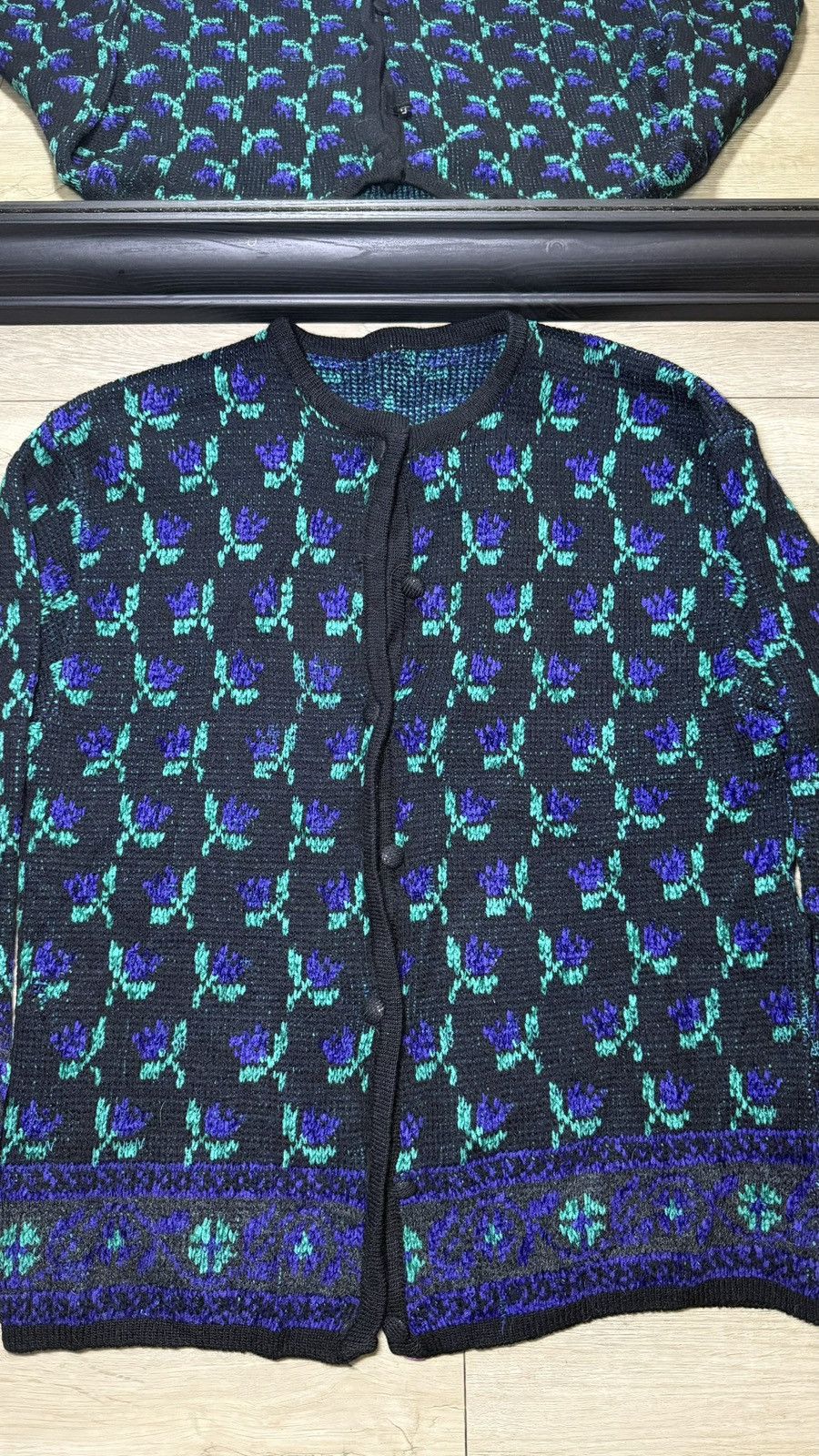 Patagonia Vintage 1990s Women’s Flower All Over Print Cardigan Button Size L / US 10 / IT 46 - 3 Thumbnail