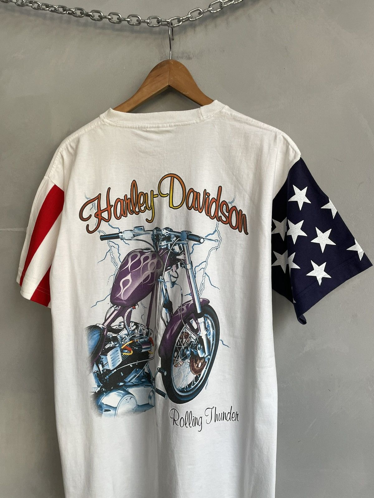 Harley Davidson Rare 3d emblem style harley davidson jersey y2k flames eagle Size US L / EU 52-54 / 3 - 8 Thumbnail