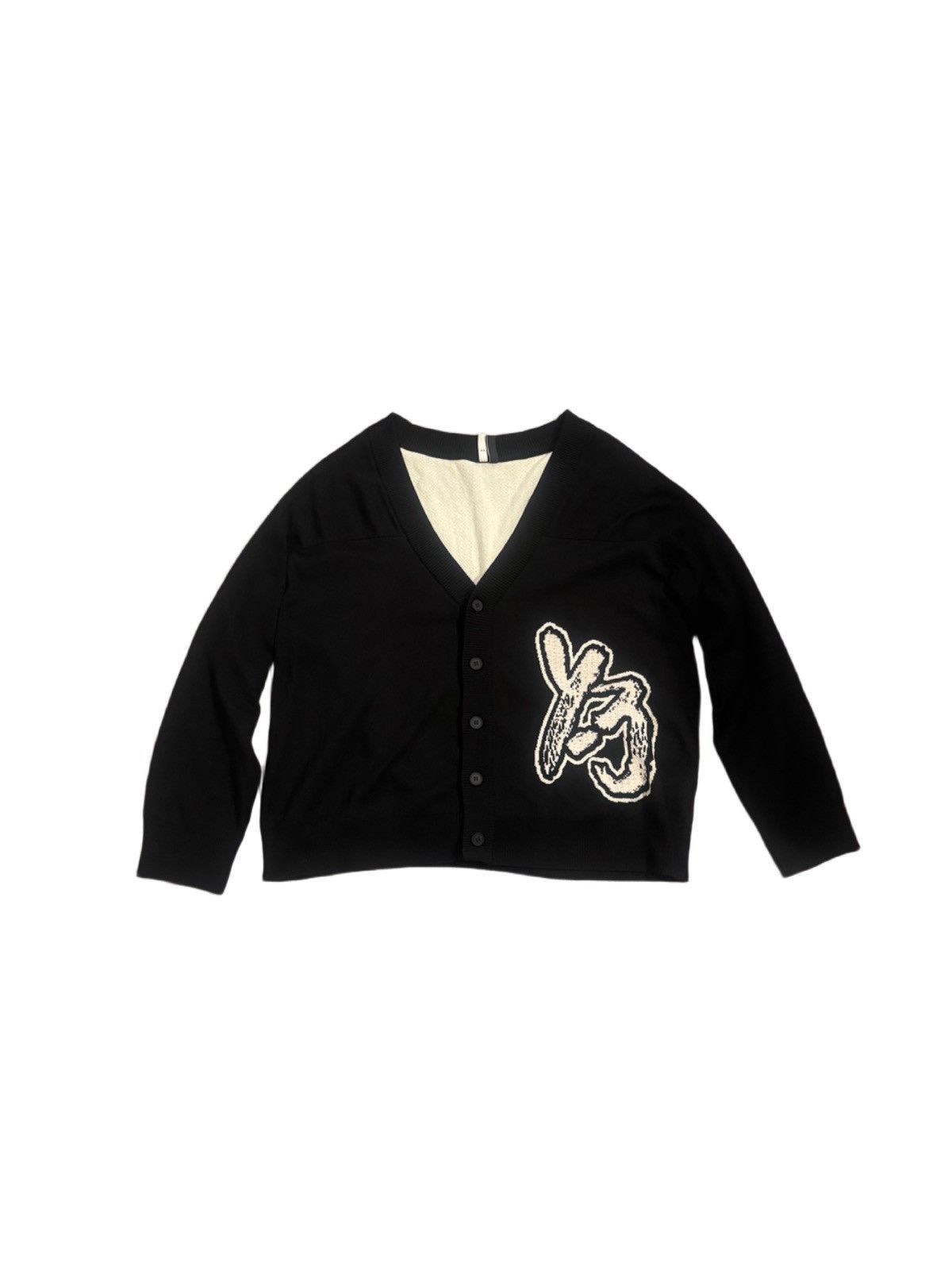 Yohji Yamamoto Adidas x Y-3 Logo Knit Cardigan Sweater - Size Large- Black Size US L / EU 52-54 / 3 - 1 Thumbnail