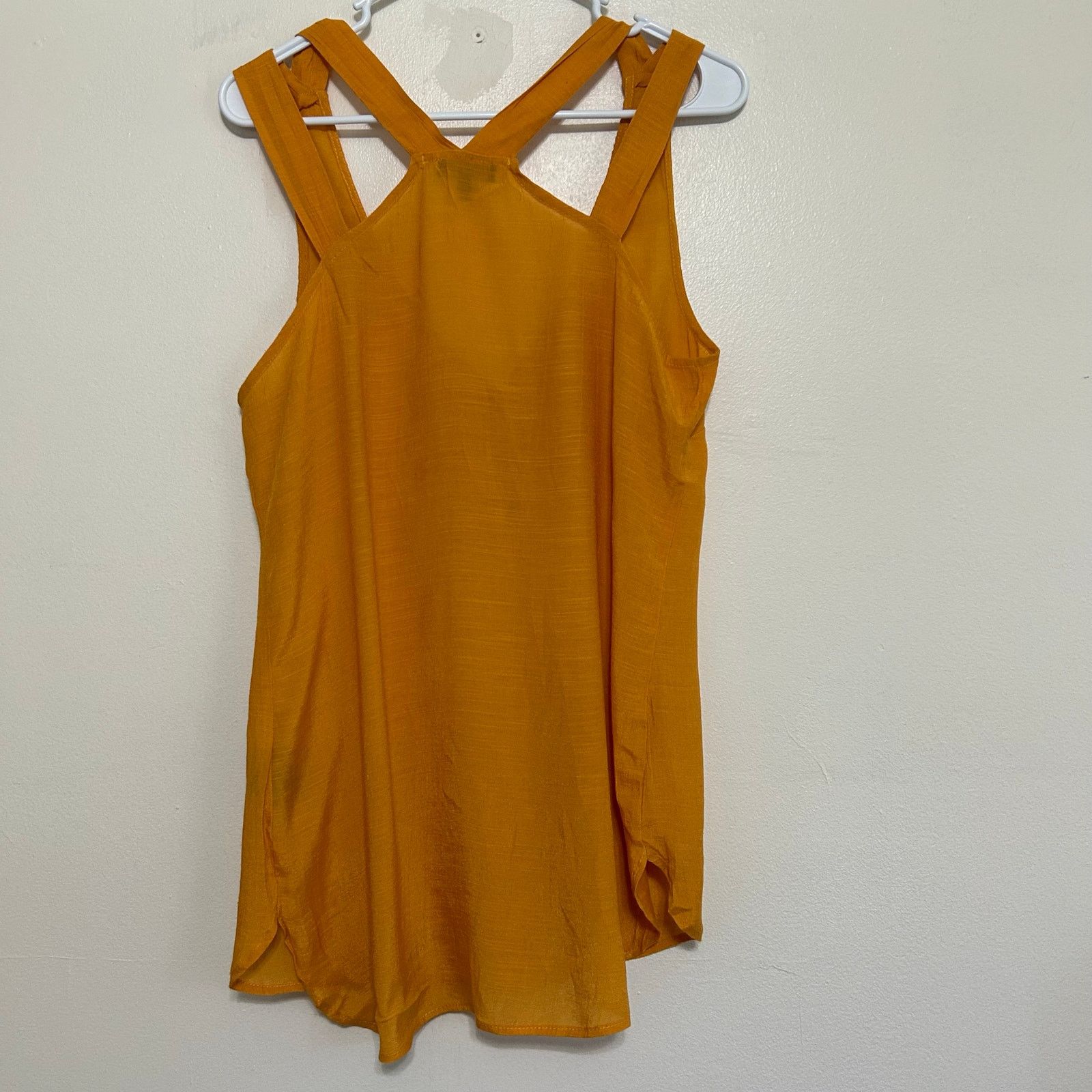 Le Chateau Le Chateau Mustard Sleeveless Henley Strappy Back Top Small Size S / US 4 / IT 40 - 9 Thumbnail