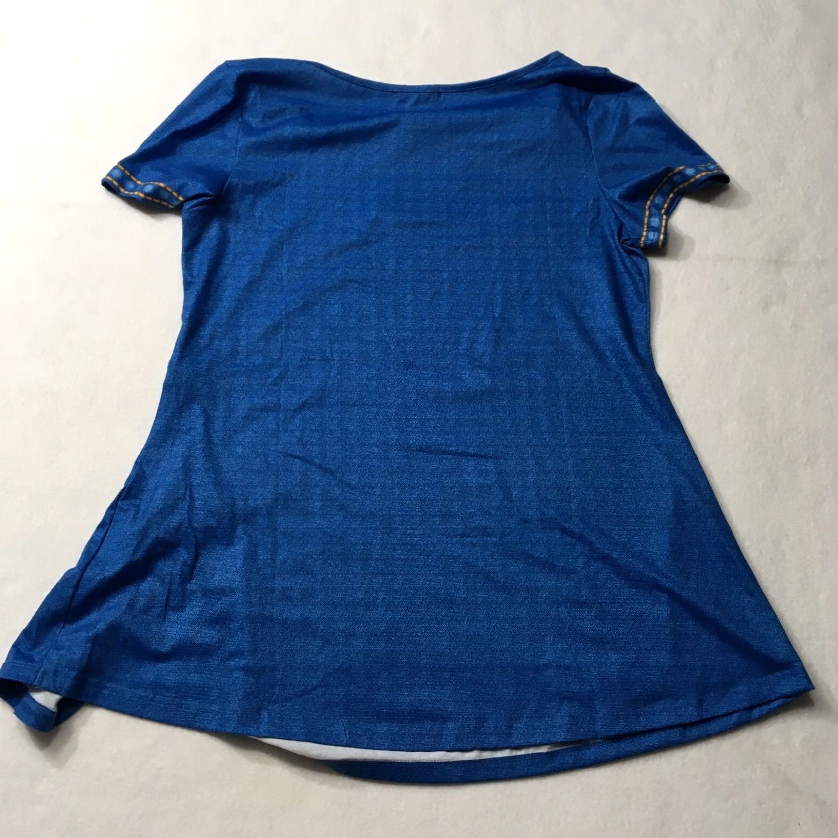 Fashion Nova Just Fashion Now Top Womens large bohemian Short Sleeve blue Size L / US 10 / IT 46 - 8 Thumbnail