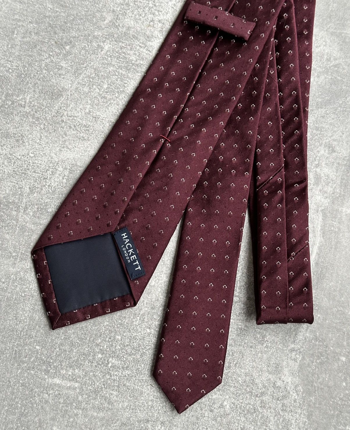 Hackett Hackett London Tie Burgundy 100% Silk Size ONE SIZE - 6 Thumbnail