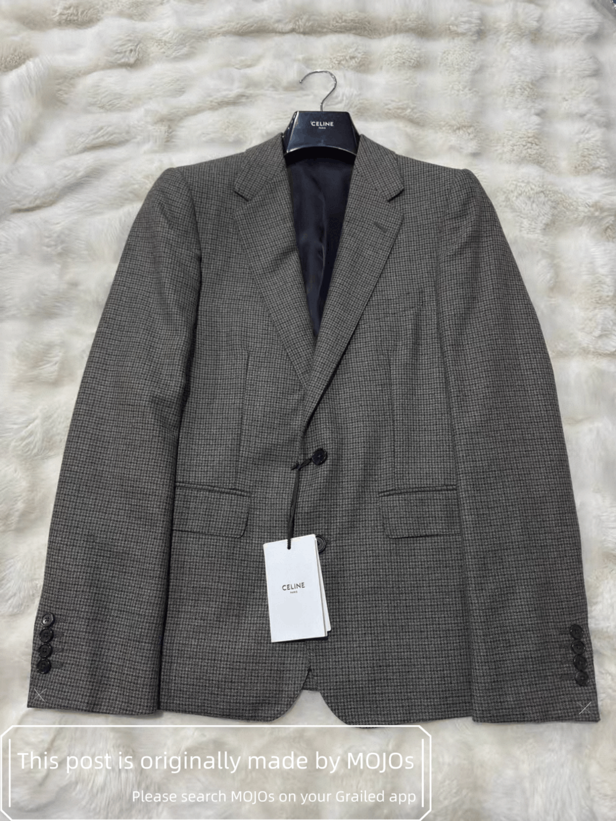 Celine Sz 46 Celine Small Hound Tooth Blazer Jacket mojos132726 Size US S / EU 44-46 / 1 - 1 Thumbnail