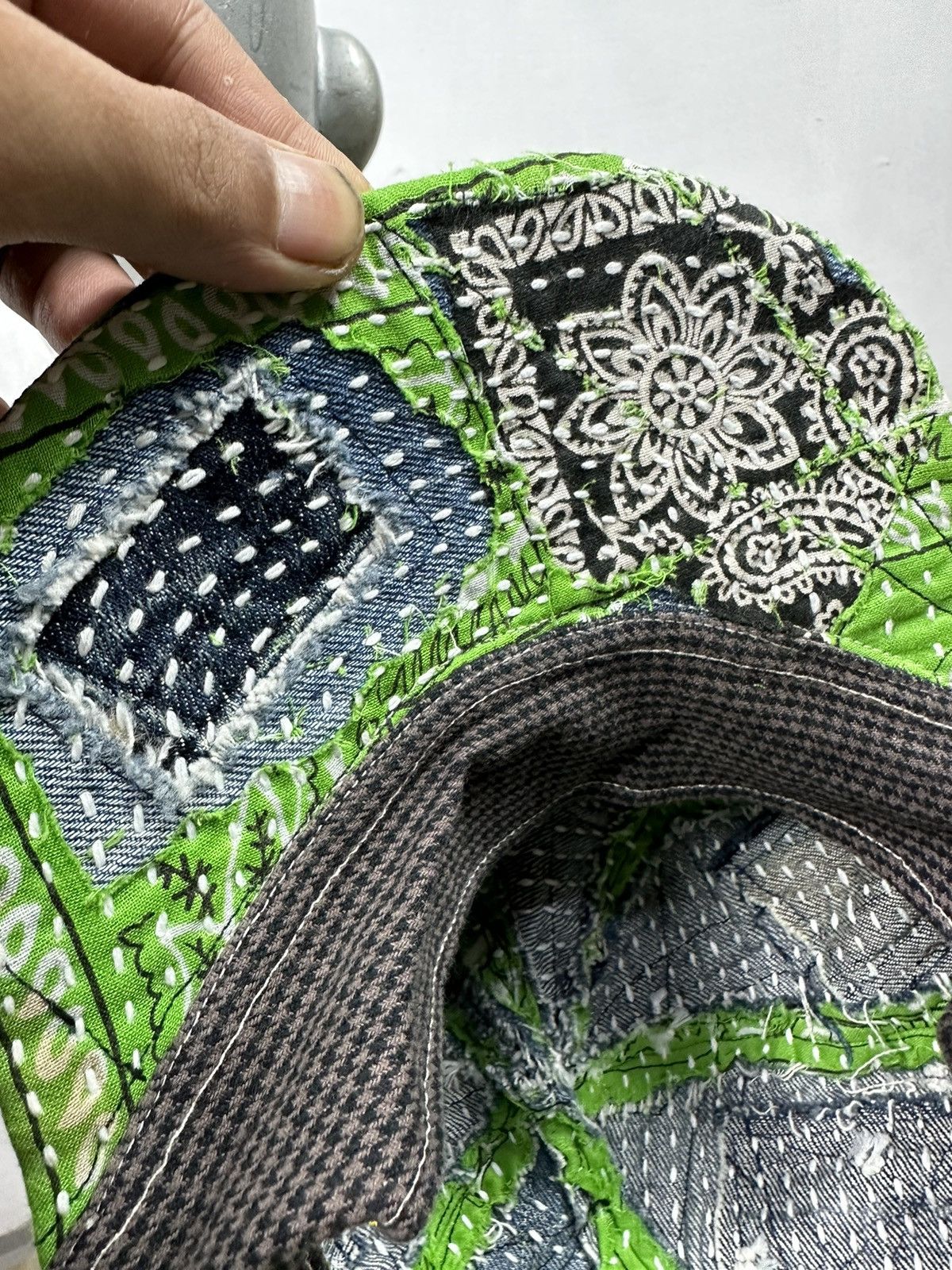 Art Comes First × Handmade Custom Made Distressed Paisley Patchwork Boro hats Size ONE SIZE - 11 Thumbnail