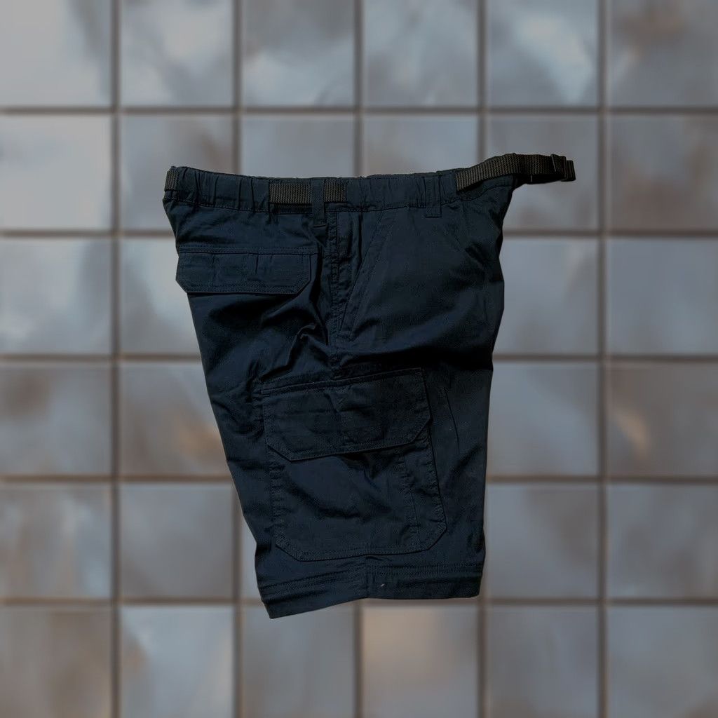 Vintage VINTAGE BC Clothing Cargo Utility Hiking Belted Navy Performance Shorts Sz.L Men Baggy Blue Outdoor 90s Size US 33 - 1 Thumbnail