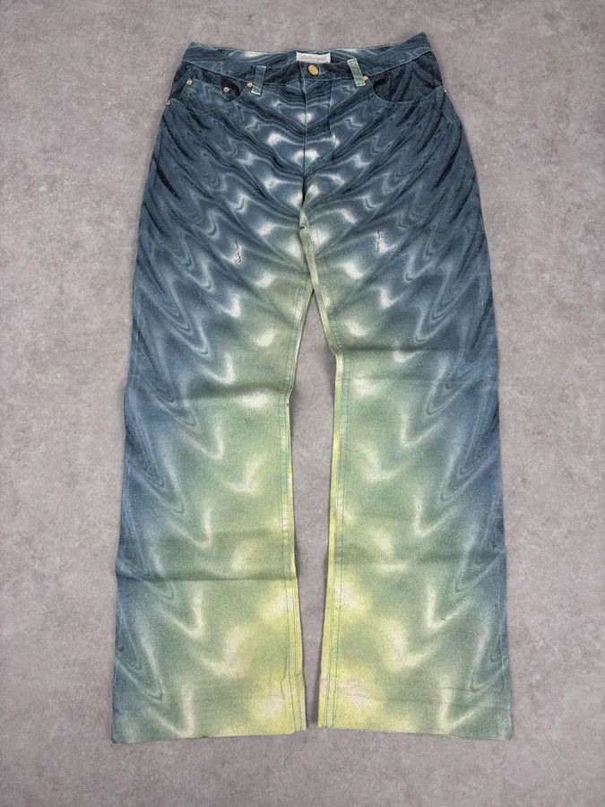Roberto Cavalli SS2001 Roberto Cavalli Blue Denim Glitter Gradient Jeans Size 26" / US 2 / IT 38 - 1 Thumbnail