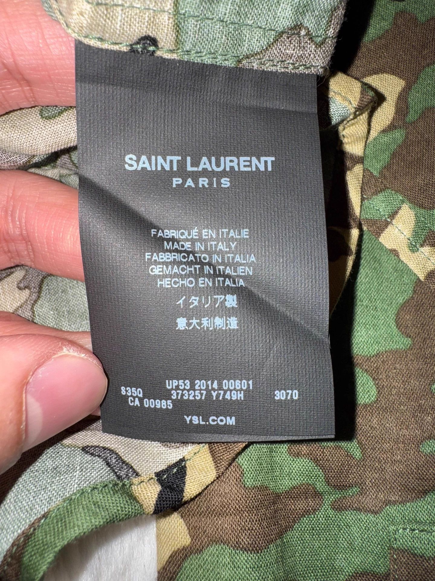 Saint Laurent Paris SAINT LAURENT by Hedi Slimane Camo Cotton Shirt 37 Size US XXS / EU 40 - 5 Thumbnail