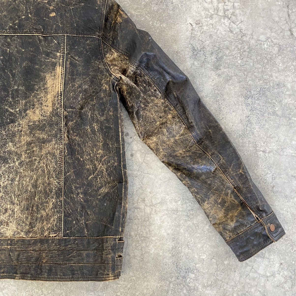 Leather Vintage Mass & Only Faded Patina Buffalo Leather Moto Jacket Size US M / EU 48-50 / 2 - 20 Thumbnail