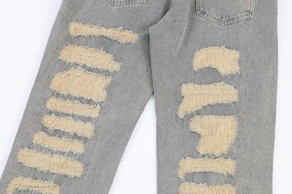 VIBE #30 Distressed Embroidery Baggy Denim Size US 28 / EU 44 - 8 Thumbnail