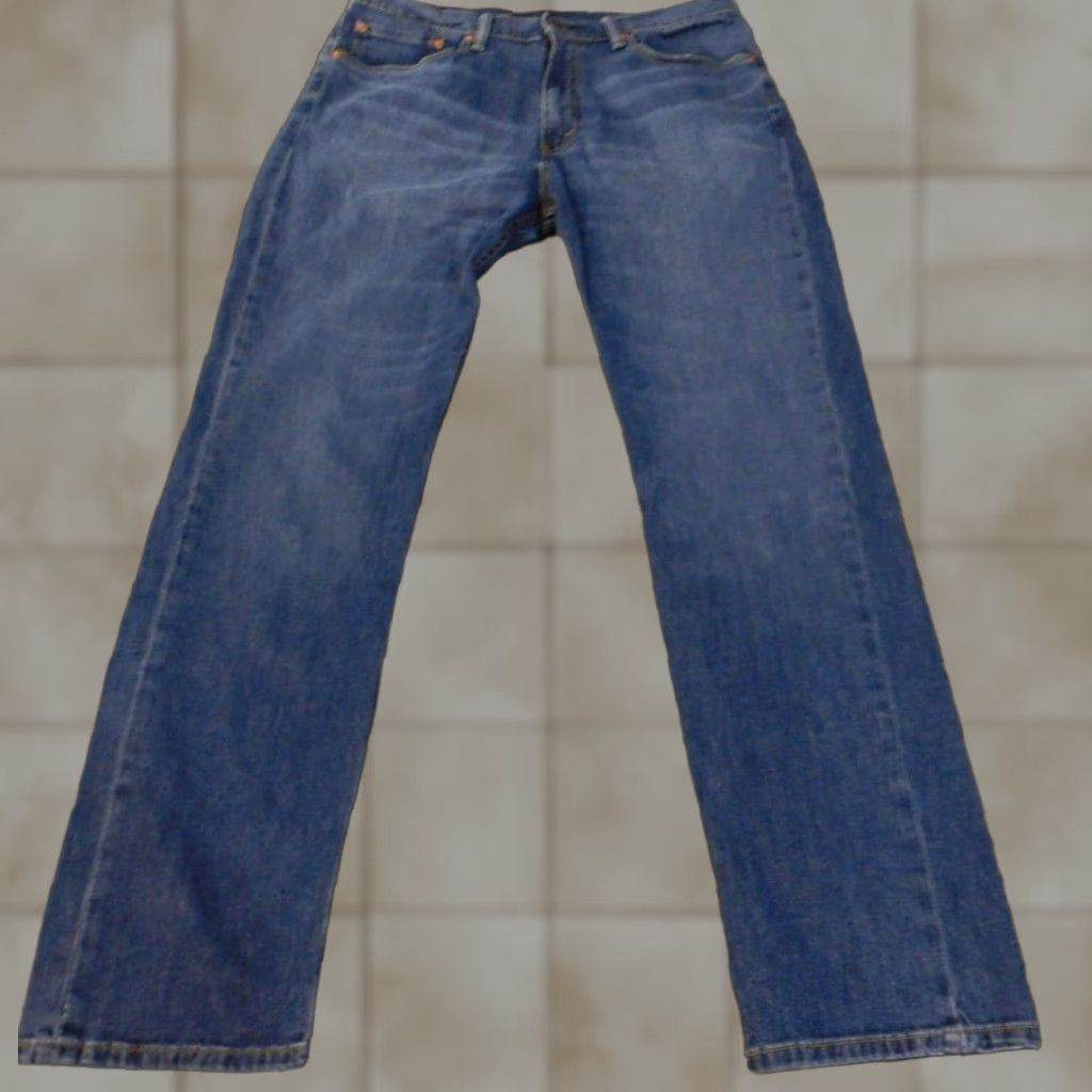 Levi's Levi's 505 Jeans Men 36x34 Blue Straight Regular Dark Wash Denim Classic Size US 36 / EU 52 - 1 Thumbnail