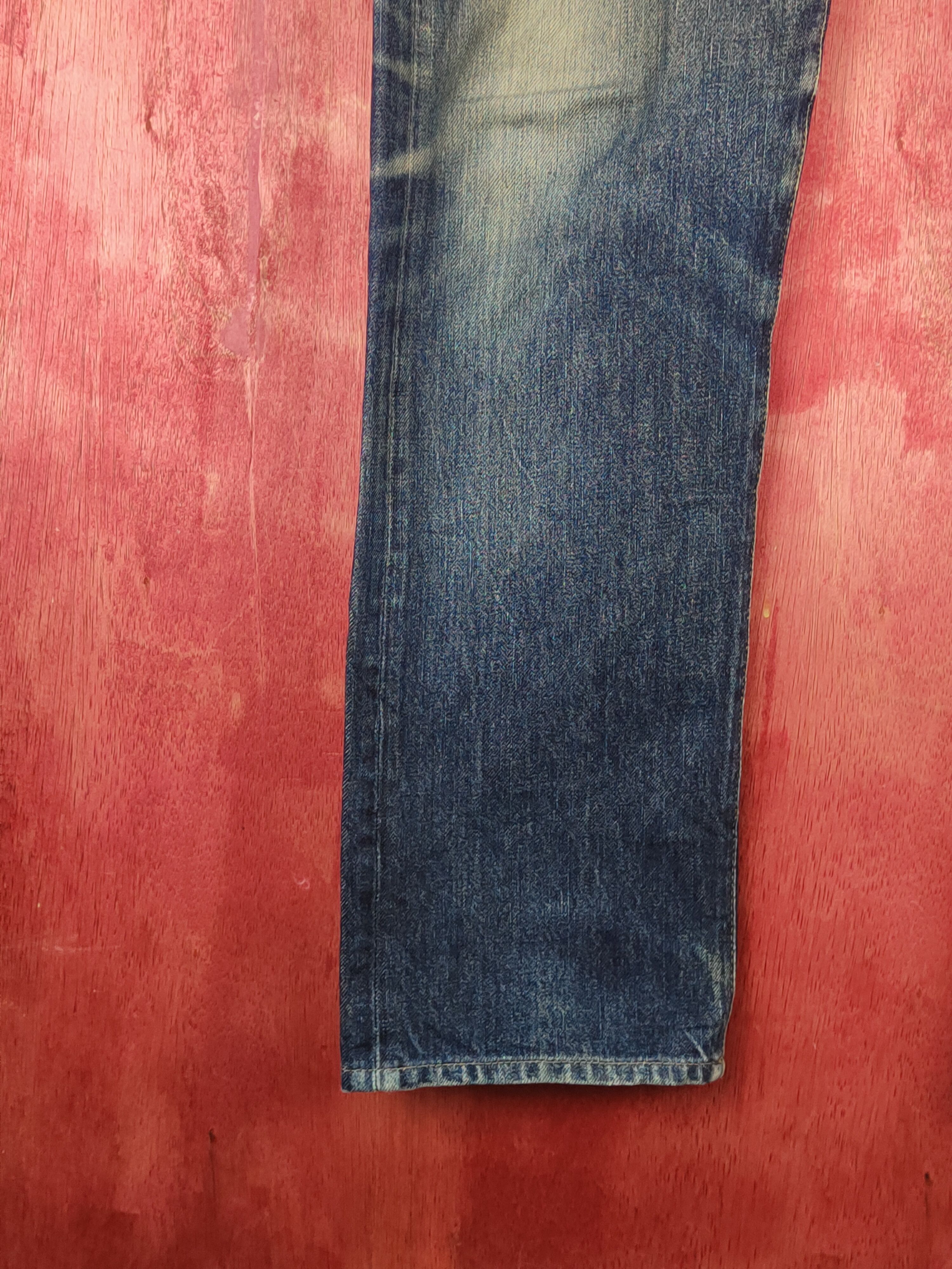 Japanese Brand H.A.K.U Dark Blue Distressed Ripped Jeans #S1655 Size US 31 - 4 Thumbnail