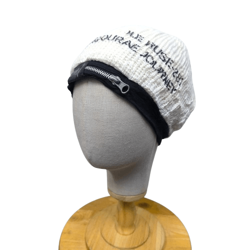 14th Addiction ☠️ Harajuku style zipper punk gothic emo beanie hat Size ONE SIZE - 1 Thumbnail