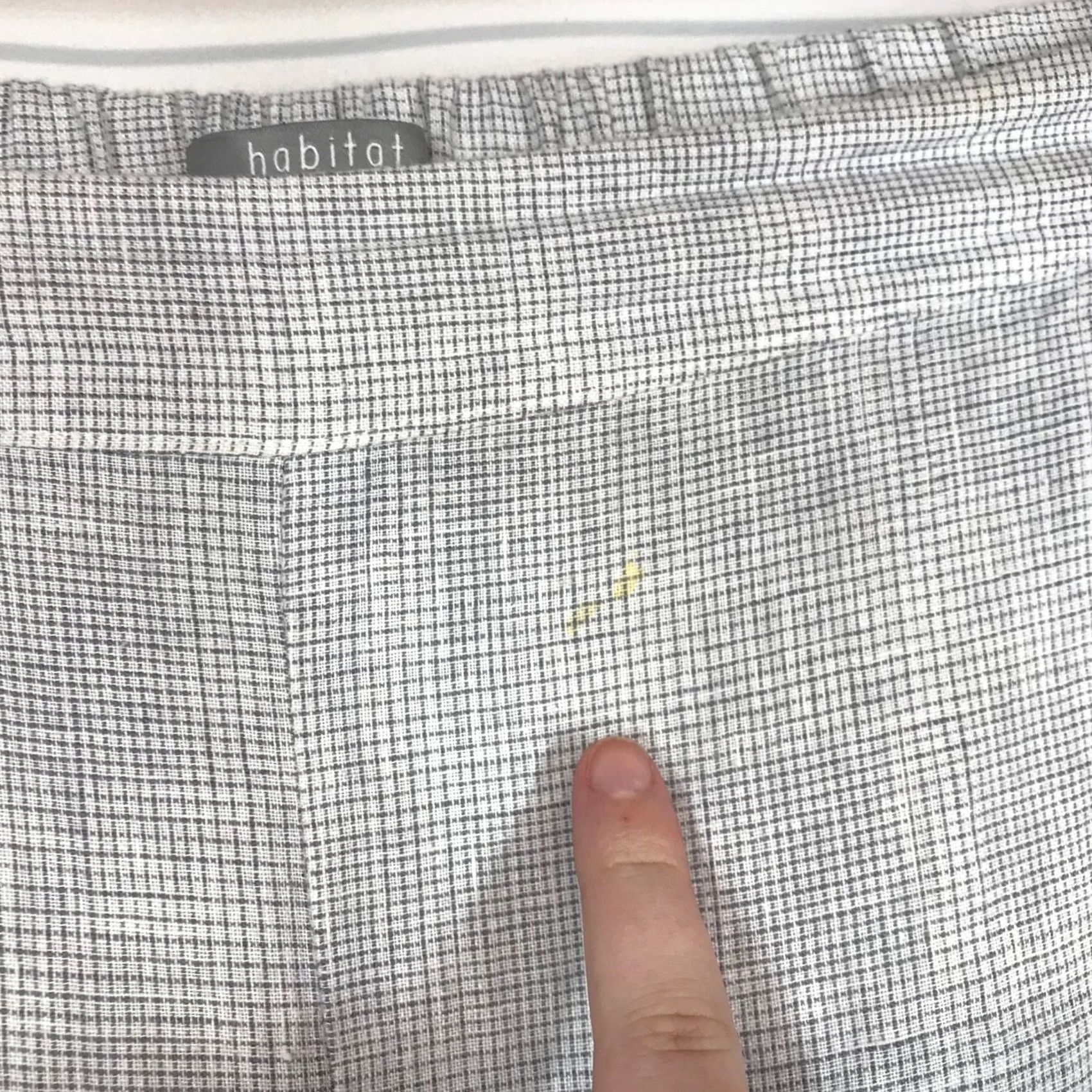 Habitat Habitat Cropped Pants Elastic Back Tie Hem Womens Large Grey White Micro Check Linen Blend Chambray Casual Relaxed Knit? (Note: This is not allowed) Size 36" / US 14 / IT 50 - 5 Thumbnail