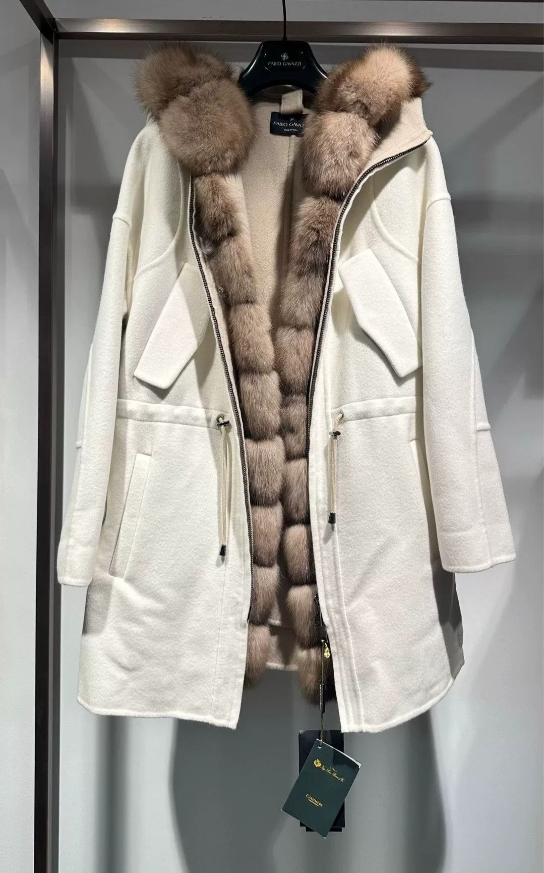 Japanese Brand Fabio Gavazzi Women's Cashmere Fur Coat Size S / US 4 / IT 40 - 1 Thumbnail