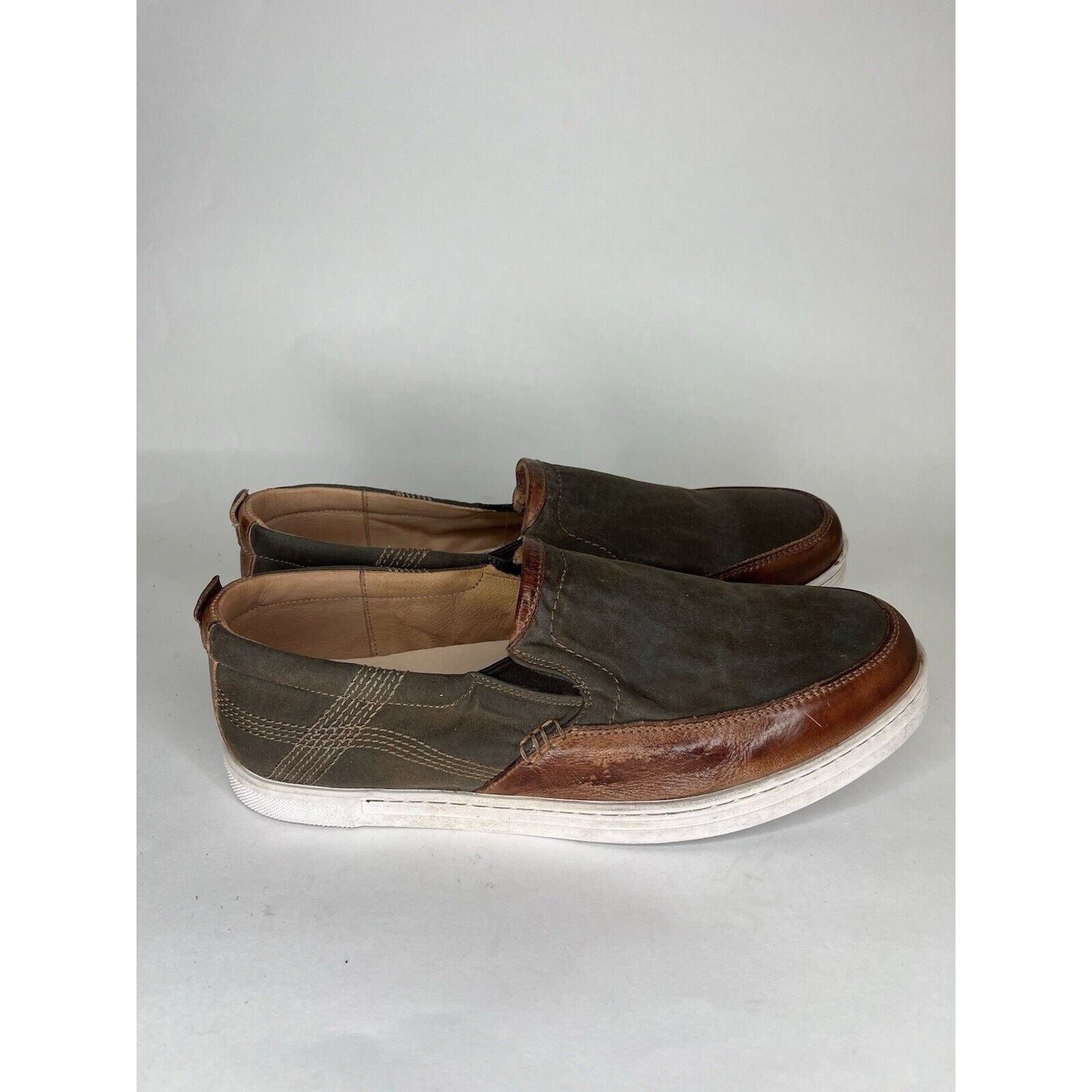 Bed Stu Bed Stu Green Canvas Brown Leather Casual Loafers Shoes Men Size US 13 / EU 46 - 6 Thumbnail