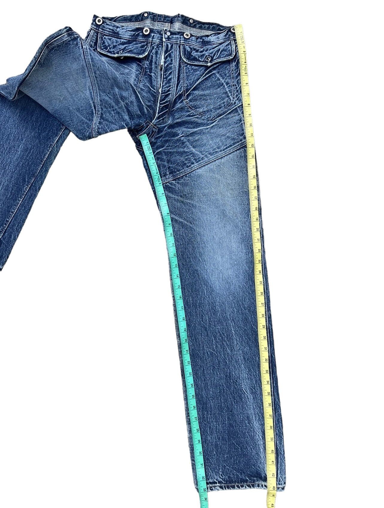 Heller's Cafe 1800s Inspire Warehouse Japan Fade Blue Denim Selvedge Jeans Size US 30 / EU 46 - 5 Thumbnail