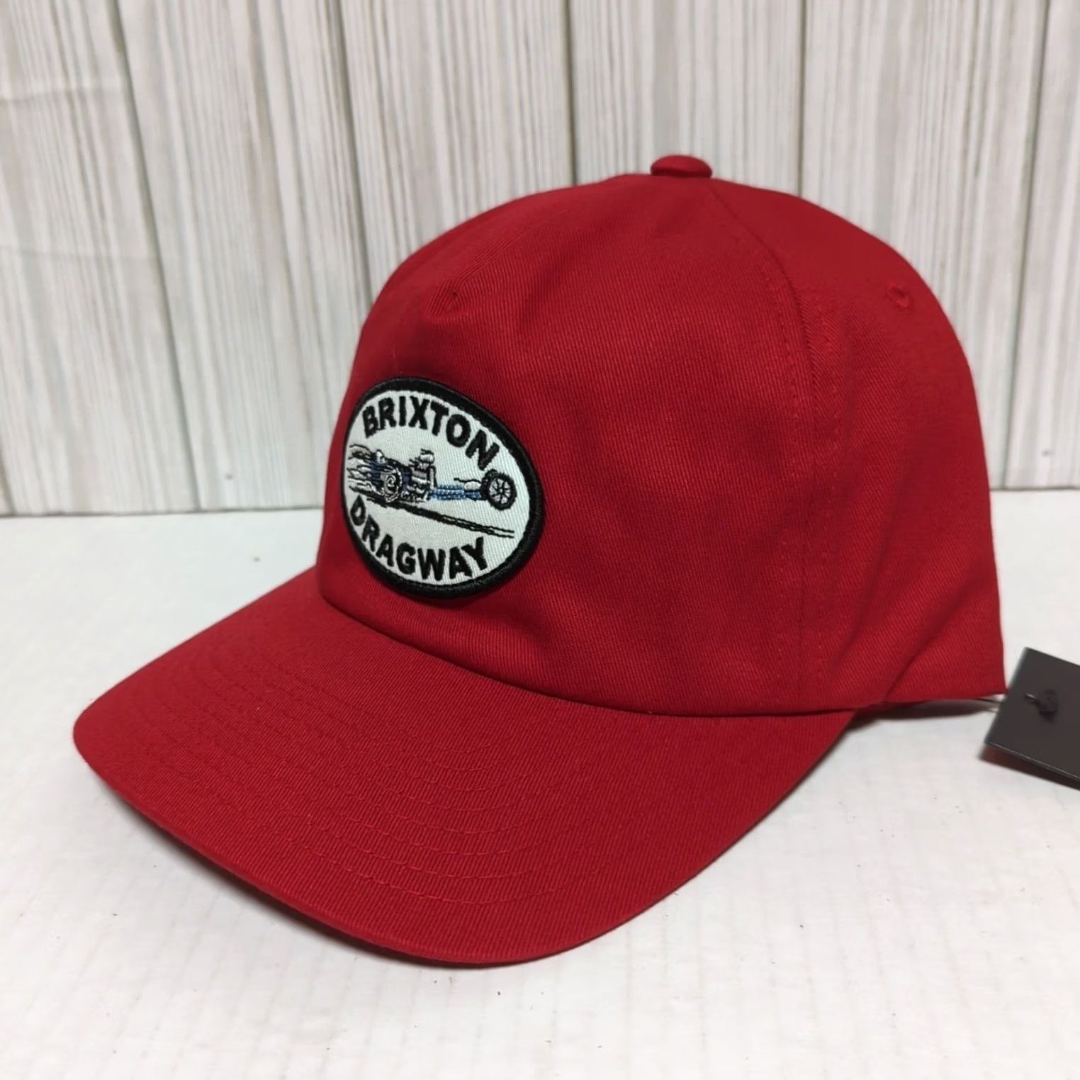 Brixton Brixton Dragway Hat Cap MP Race Patch A-Frame Unstructured Trucker Snapback Cars Hats Red One Size Men Adjustable Cotton Snapback Unstructured Size ONE SIZE - 3 Thumbnail