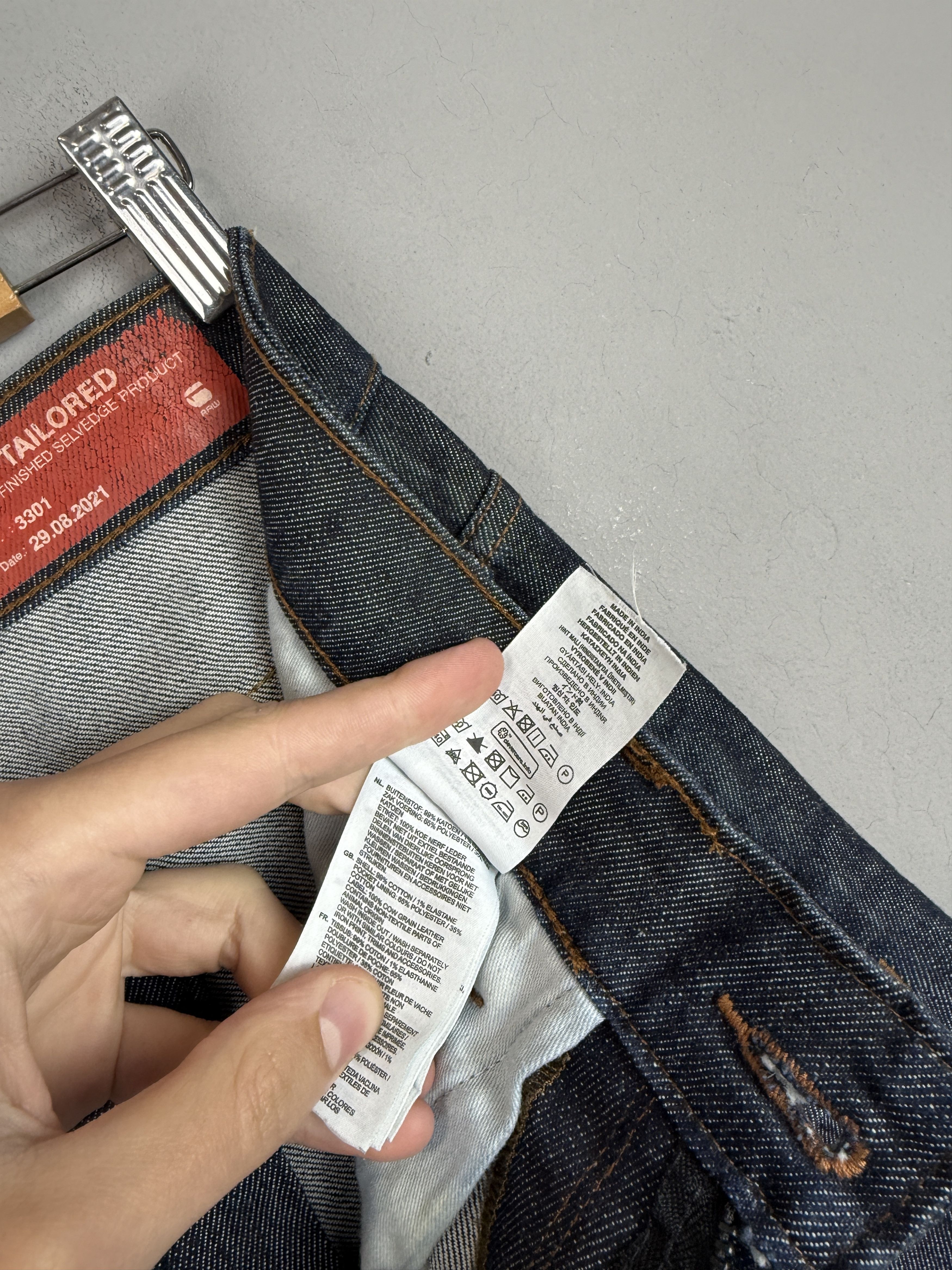 G-Star G-Star Raw 3301 Slim Jeans Selvedge Denim Tailored Blue Size US 30 / EU 46 - 12 Thumbnail