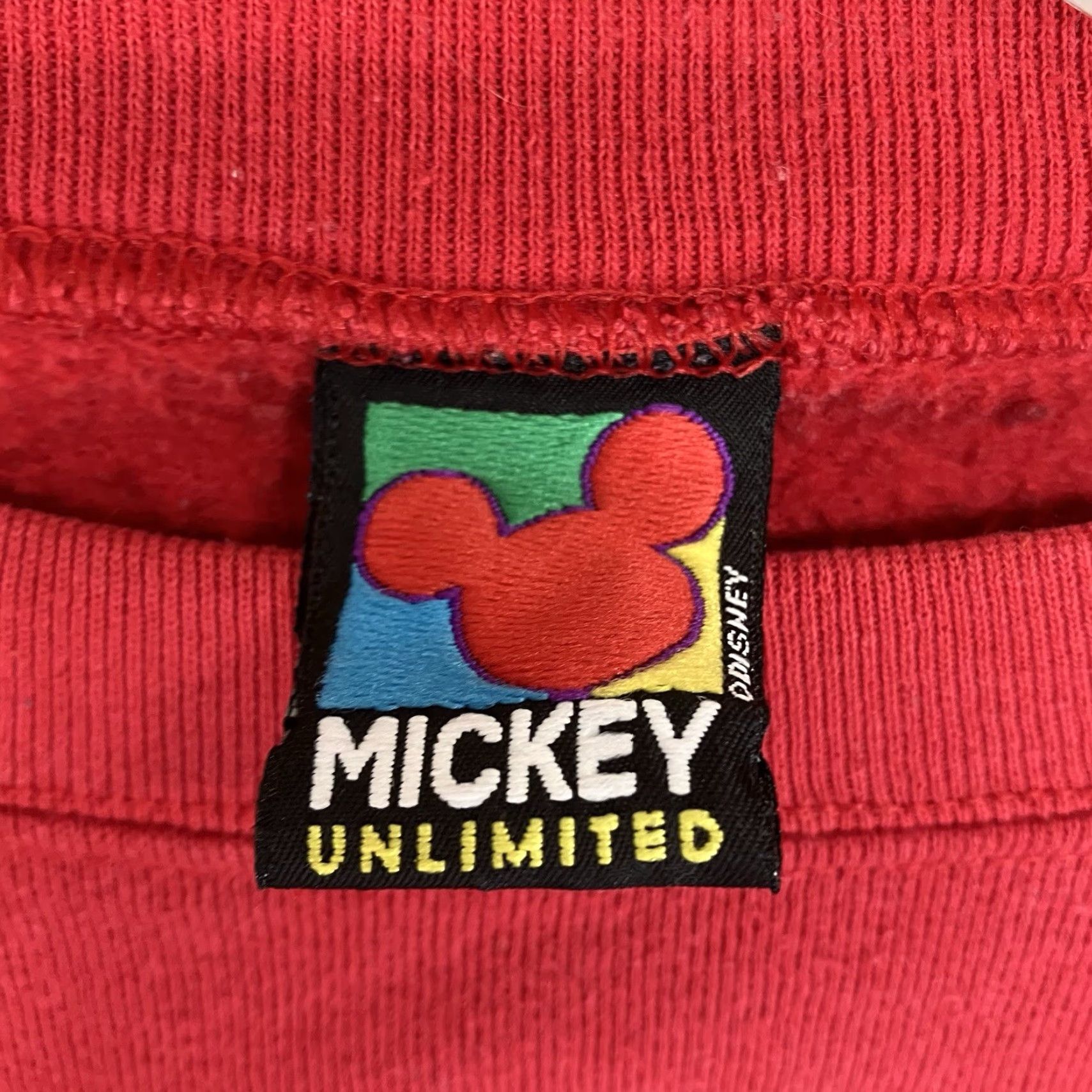 Mickey Unlimited VINTAGE Mickey Unlimited Sweatshirt Large Red Crew Neck Pullover Graphic Print 90s Mickey Mouse Funny Face Classic Fit Men Size US L / EU 52-54 / 3 - 4 Thumbnail