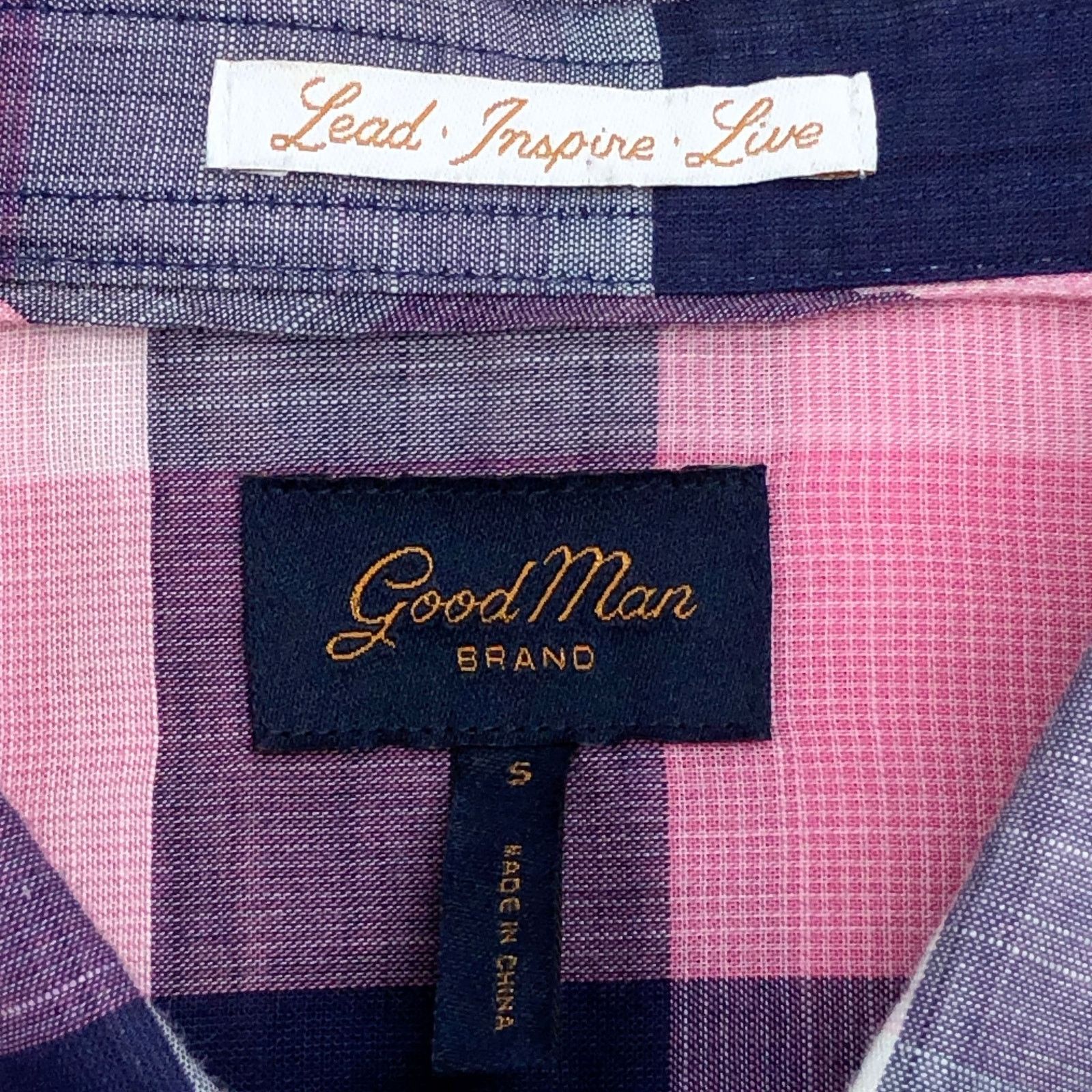 Good Man Brand GoodMan Brand Shirt S Pink Navy Plaid Short Sleeve TINY FLAW Size US S / EU 44-46 / 1 - 15 Thumbnail