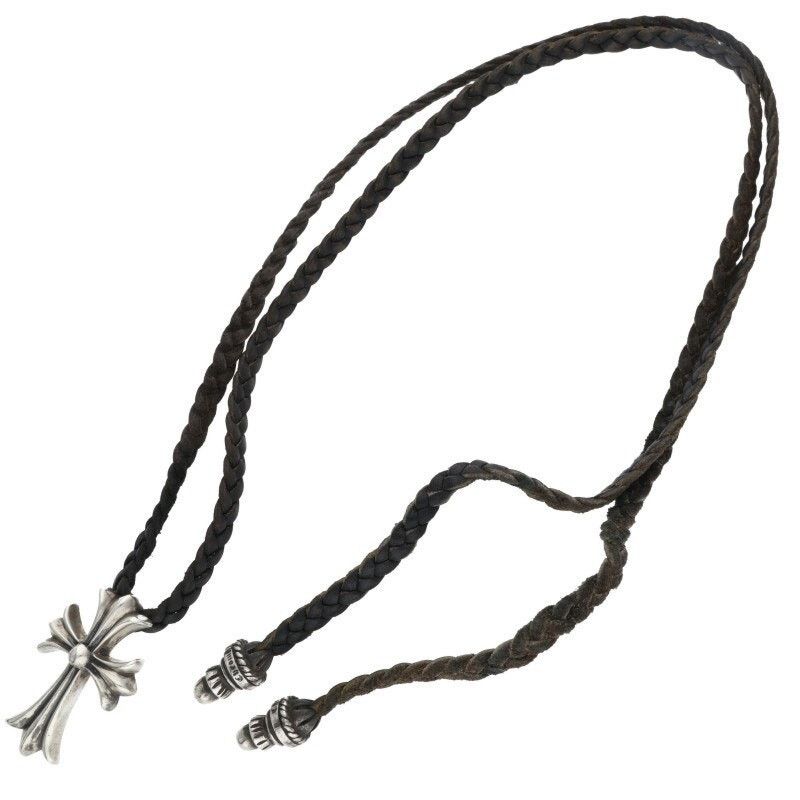 Chrome Hearts Cross Boro Chip Silver Necklace