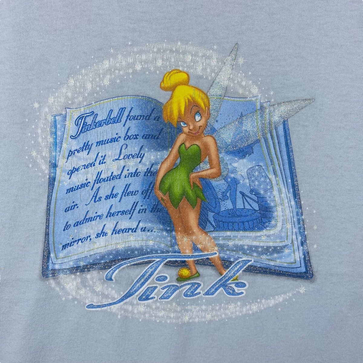 Disney × Vintage Vintage 00's TINKERBELL Disney Character Cartoon Tee Shirt Size US L / EU 52-54 / 3 - 2 Thumbnail