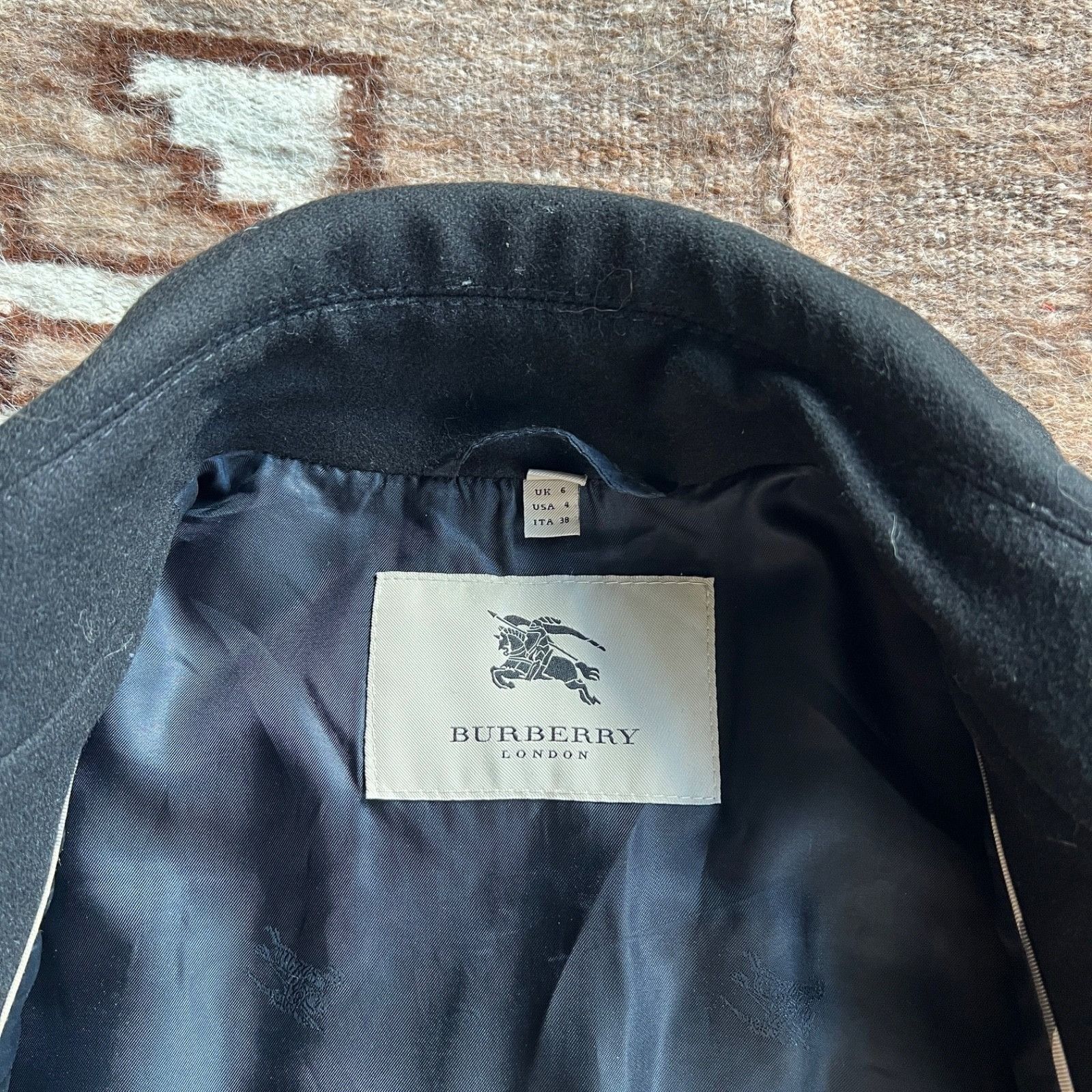 Burberry Burberry Wool Black Peacoat Jacket 9519AC Size M / US 6-8 / IT 42-44 - 4 Thumbnail