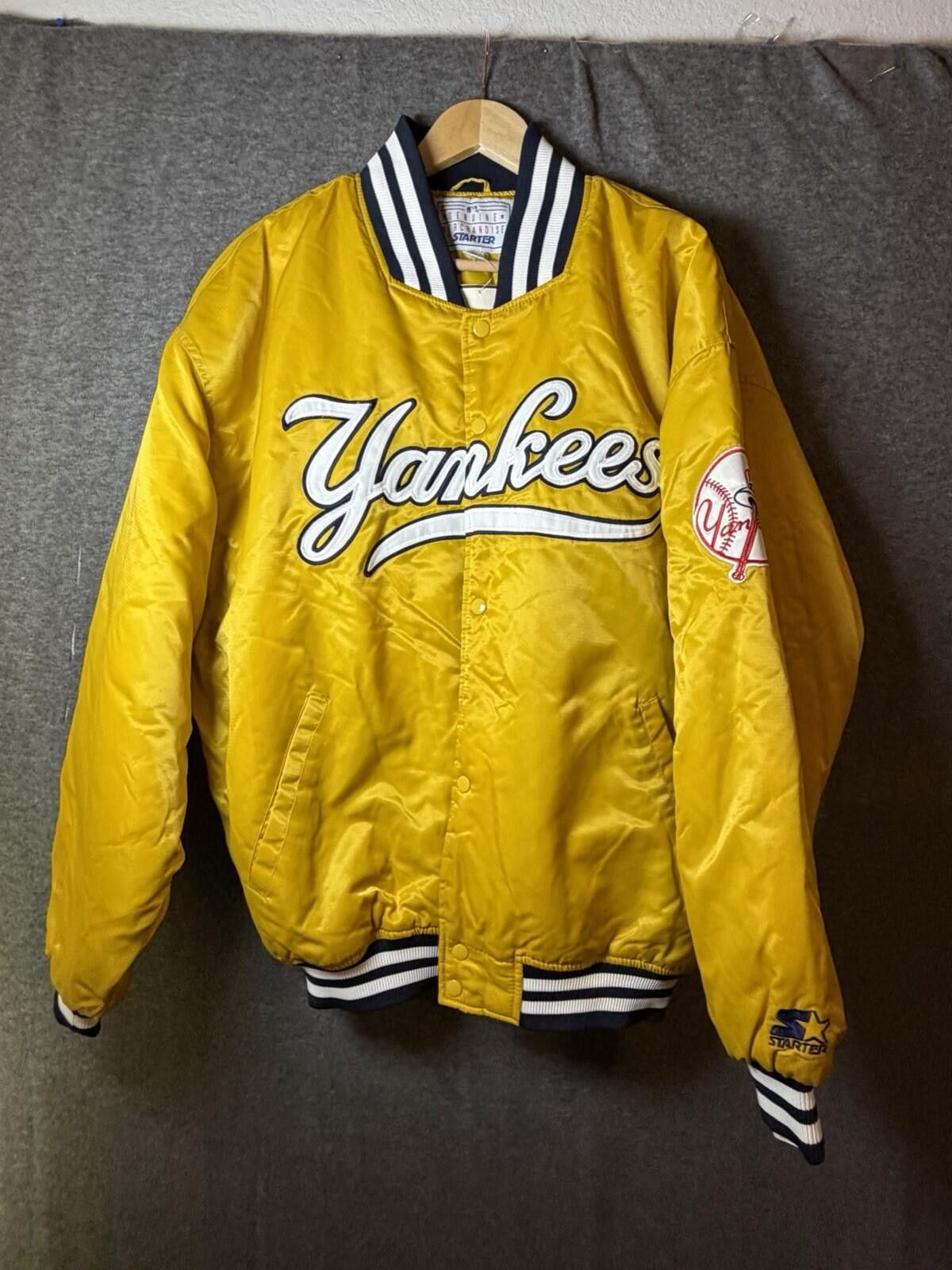 Starter RARE VTG 90s NEW YORK YANKEES STARTER JACKET YELLOW New XXL Size ONE SIZE - 1 Thumbnail