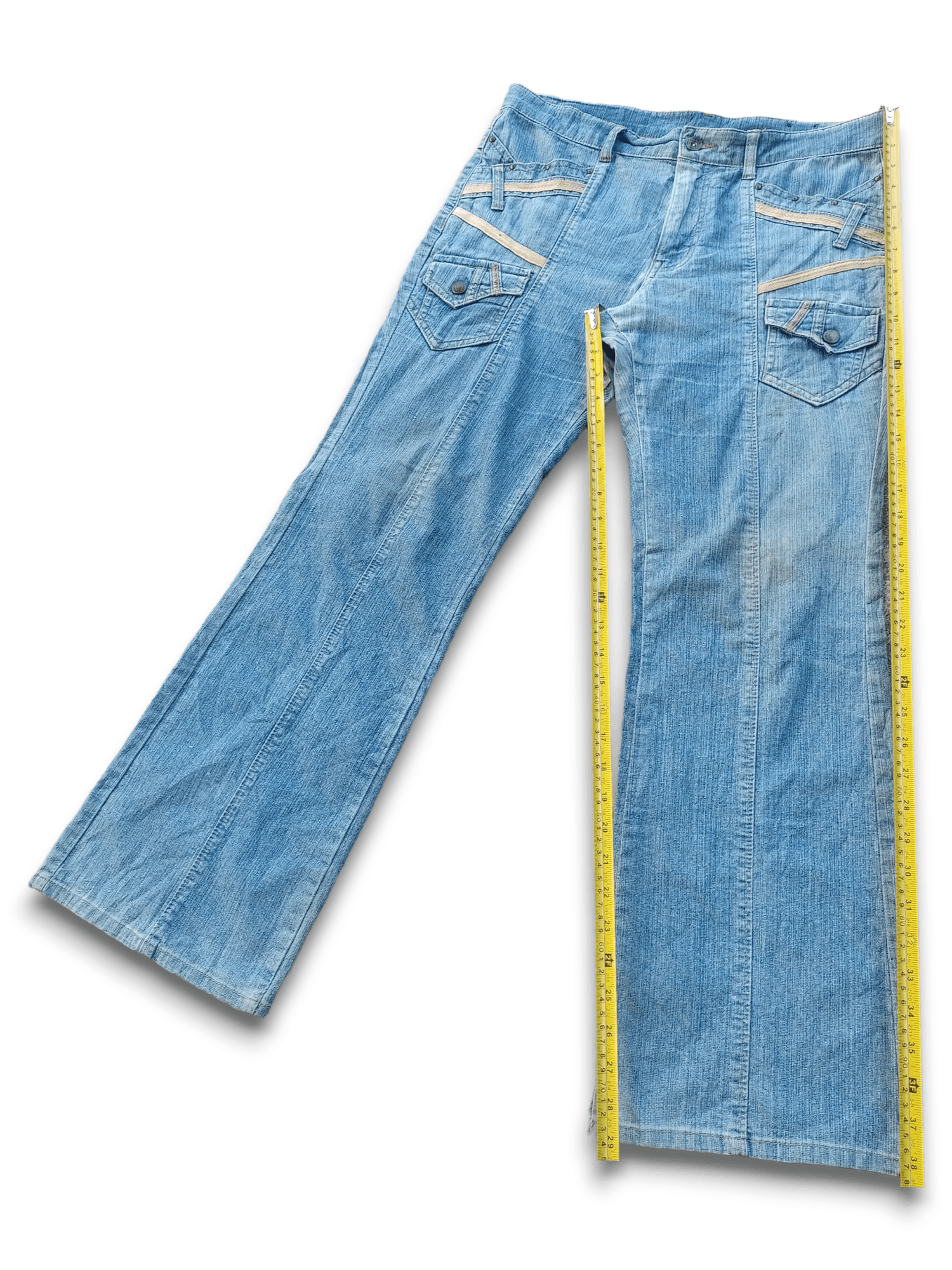 Japanese Brand Vintage Japanese Brand Distressed Flare Denim Bush Pants Size US 33 - 10 Thumbnail